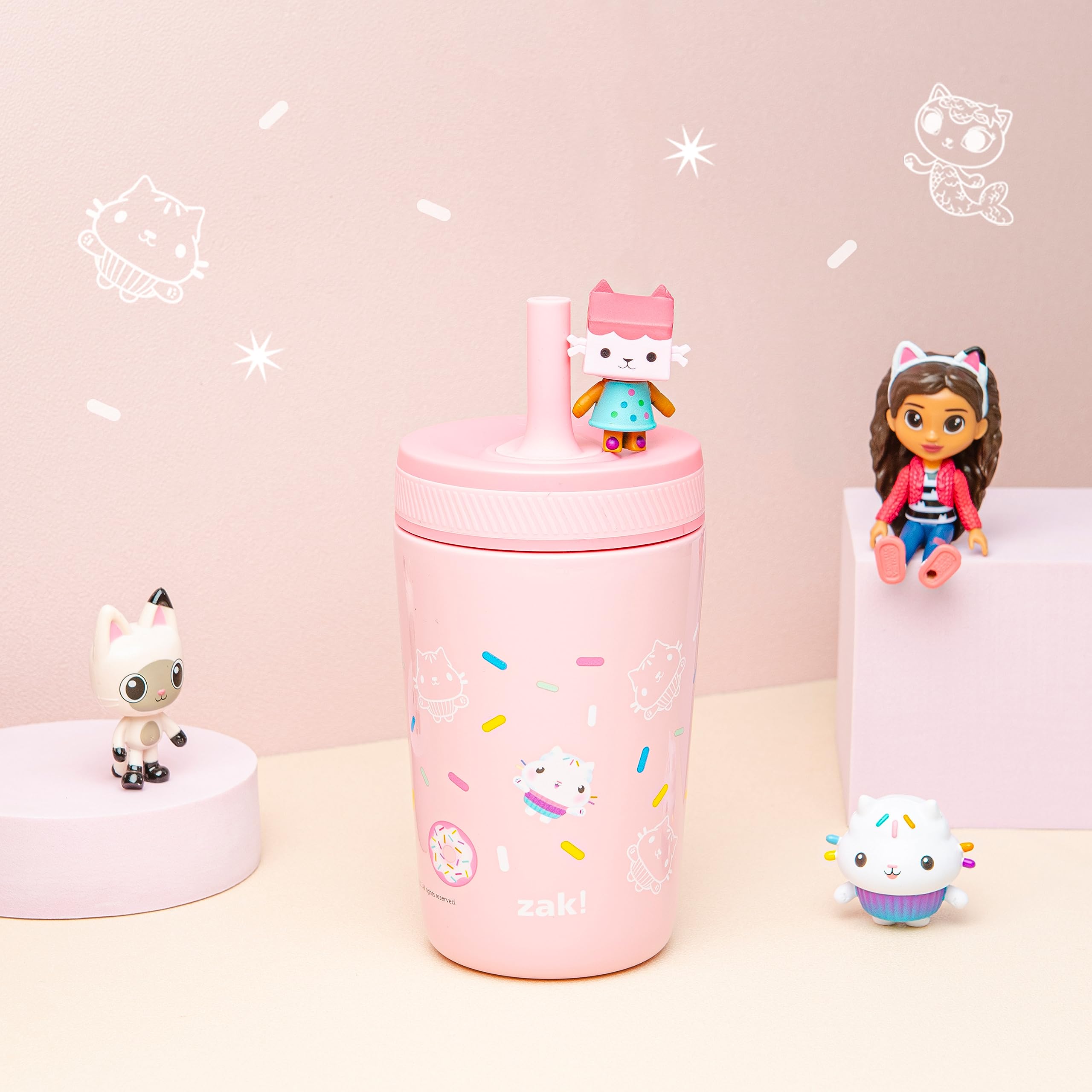Foto 4 pulgar | Vaso Para Sorber Zak Designs Dreamworks Gabby's Dollhouse Kelso 360 Ml - Venta Internacional.