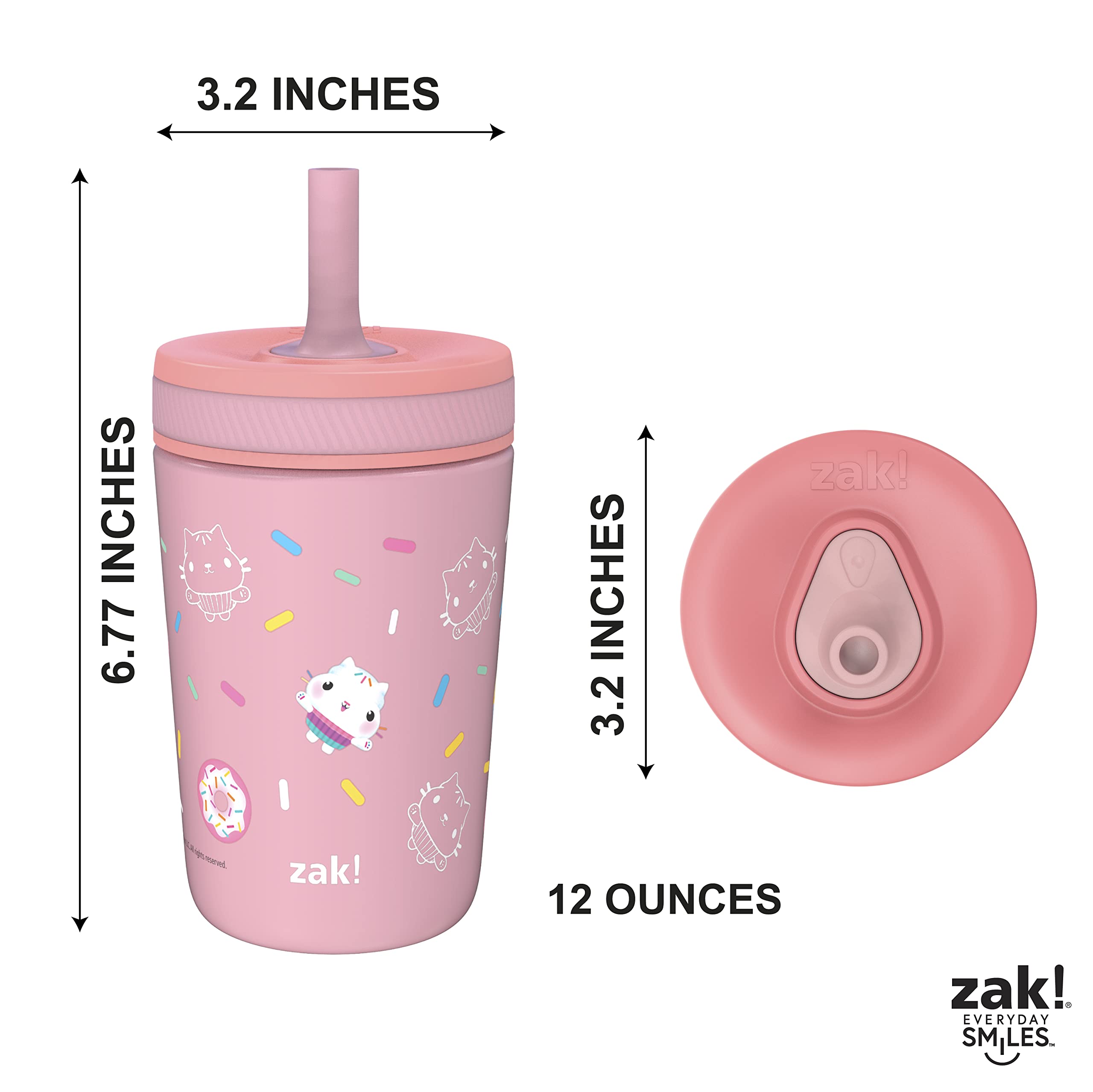 Foto 6 pulgar | Vaso Para Sorber Zak Designs Dreamworks Gabby's Dollhouse Kelso 360 Ml - Venta Internacional.