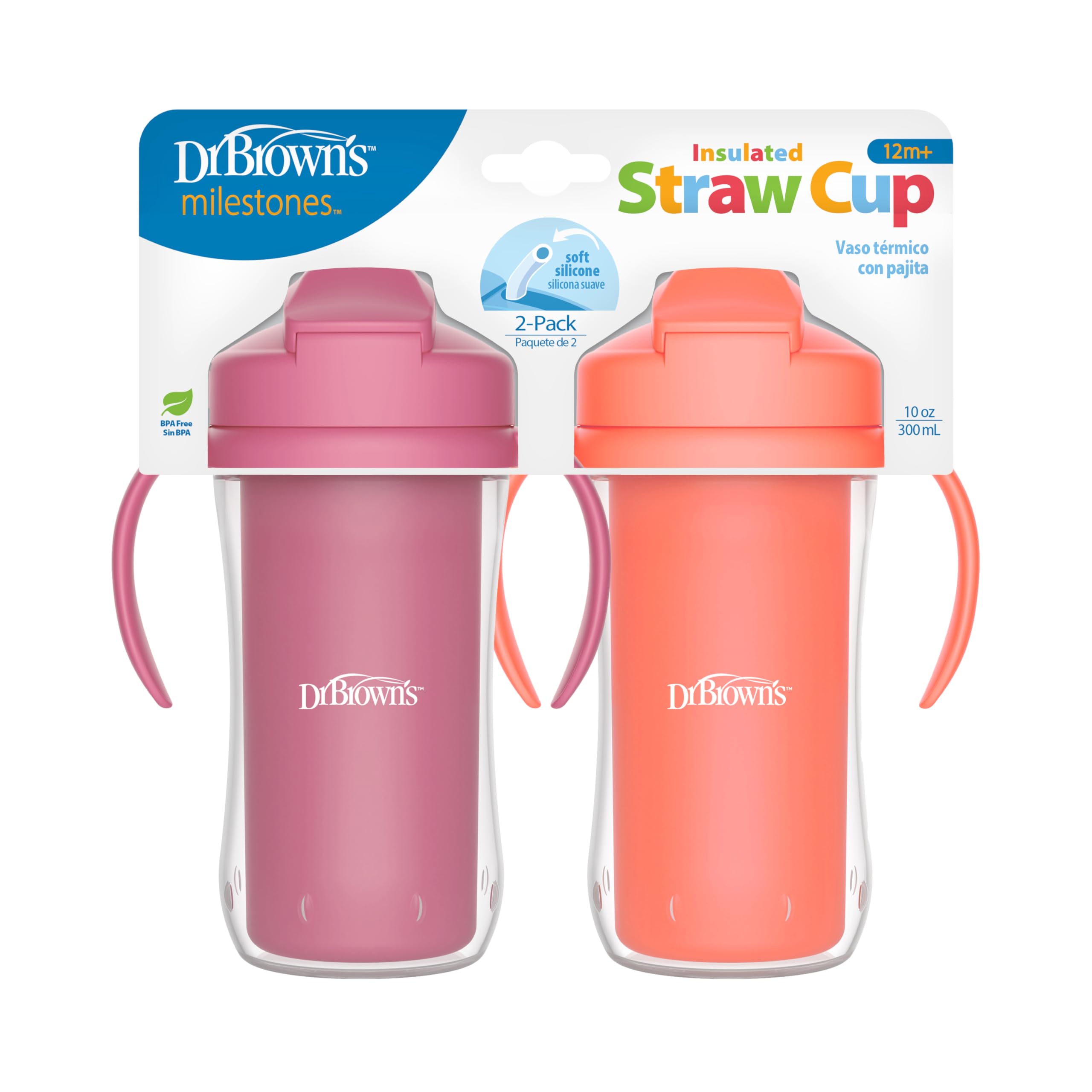 Foto 2 pulgar | Copa Para Sorber Dr. Brown's Milestones, Aislante, 300 Ml, 12 M+, Paquete De 2 - Venta Internacional.