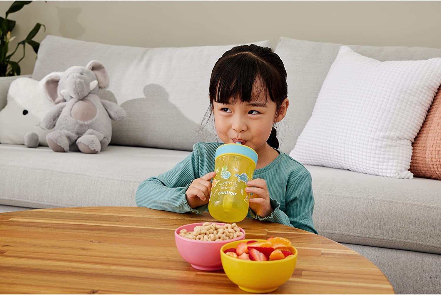 Foto 3 pulgar | Vaso Contigo Kids Leighton Con Pajita, Tapa Antiderrames De 400 Ml - Venta Internacional.