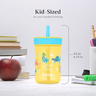 Foto 5 | Vaso Contigo Kids Leighton Con Pajita, Tapa Antiderrames De 400 Ml - Venta Internacional.