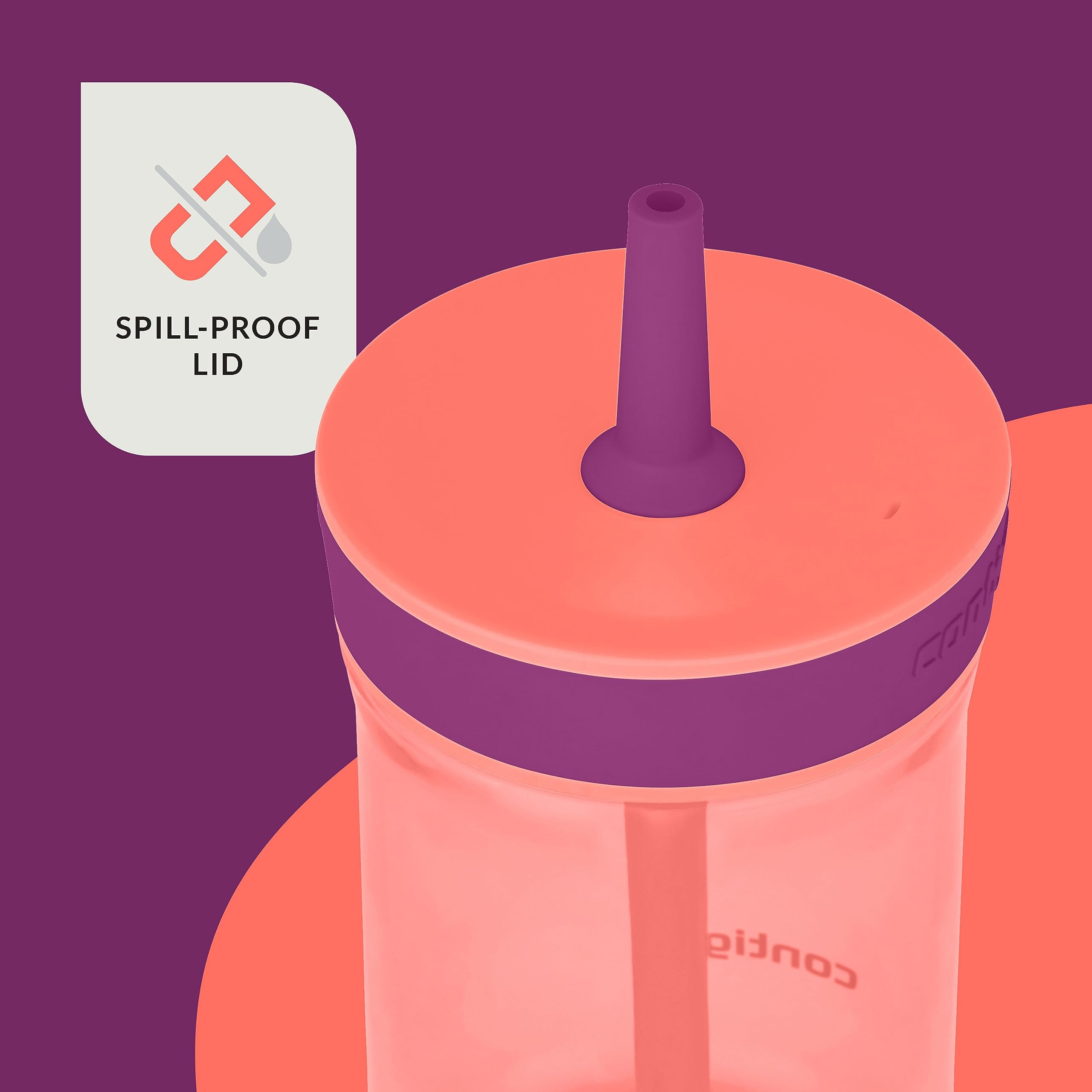 Foto 3 pulgar | Vaso Contigo Kids Leighton Straw De 400 Ml Con Tapa A Prueba De Derrames - Venta Internacional.