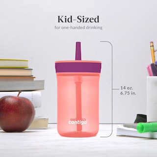 Foto 4 | Vaso Contigo Kids Leighton Straw De 400 Ml Con Tapa A Prueba De Derrames - Venta Internacional.