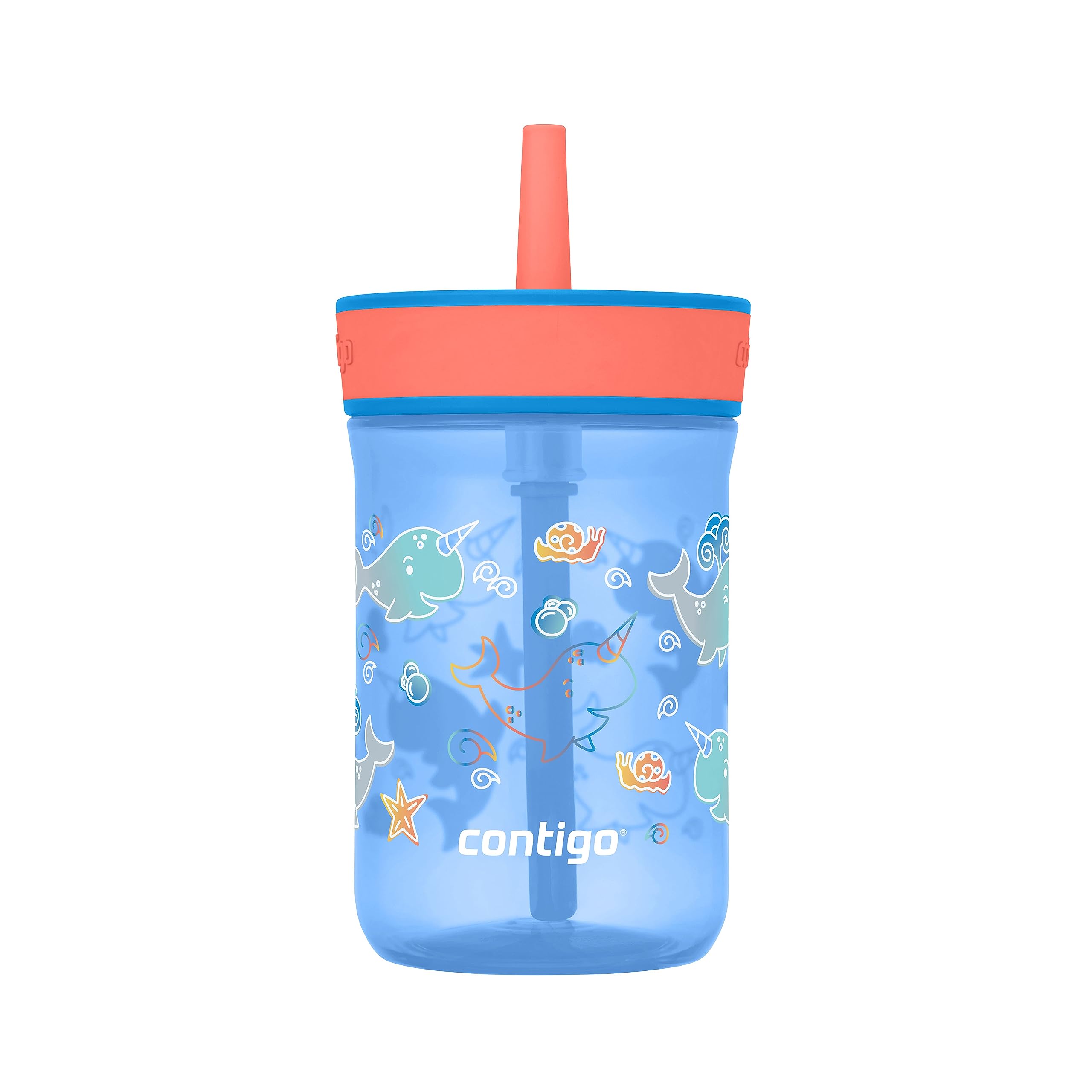 Vaso Contigo Kids Leighton Straw De 400 Ml Con Tapa A Prueba De Derrames - Venta Internacional.