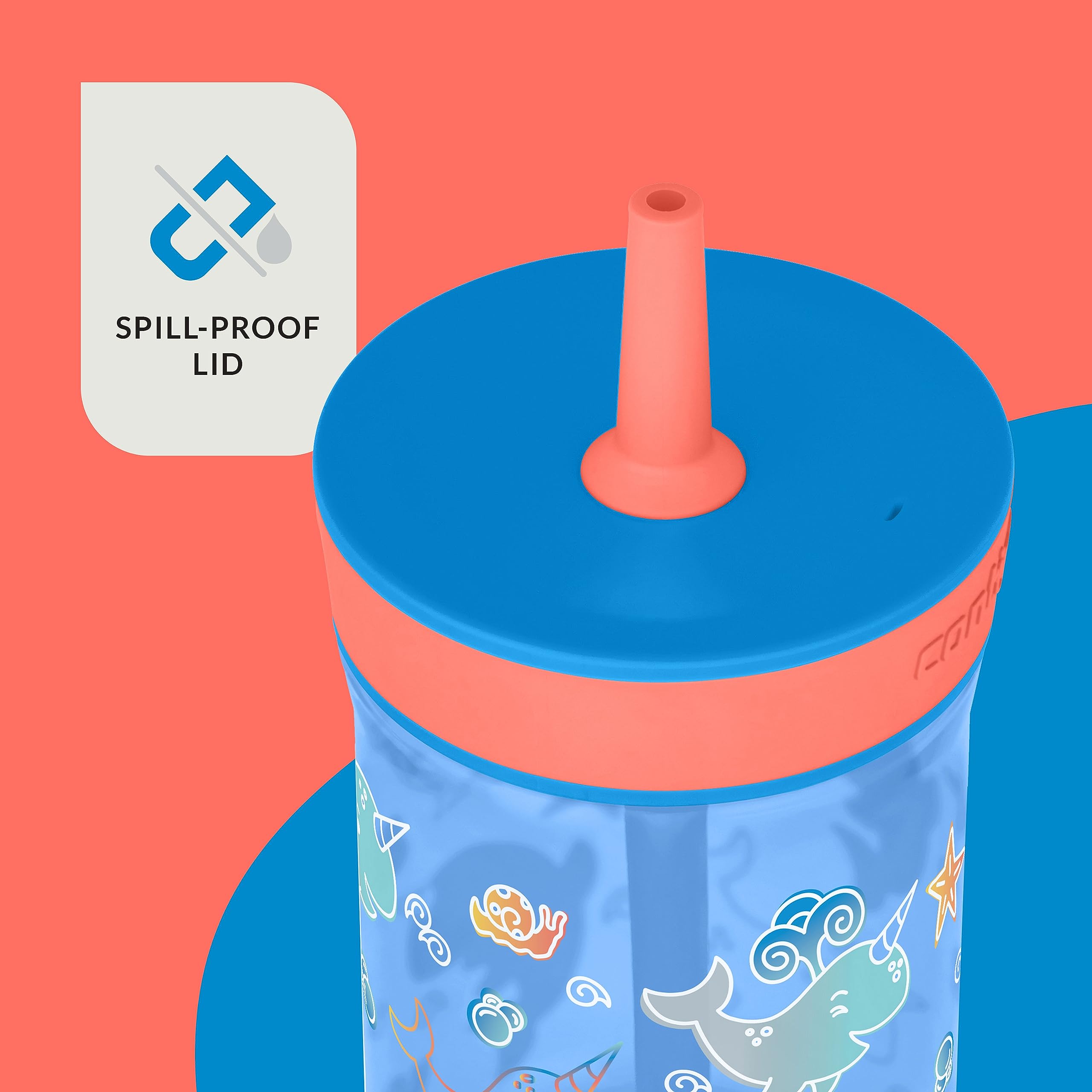 Foto 2 | Vaso Contigo Kids Leighton Straw De 400 Ml Con Tapa A Prueba De Derrames - Venta Internacional.