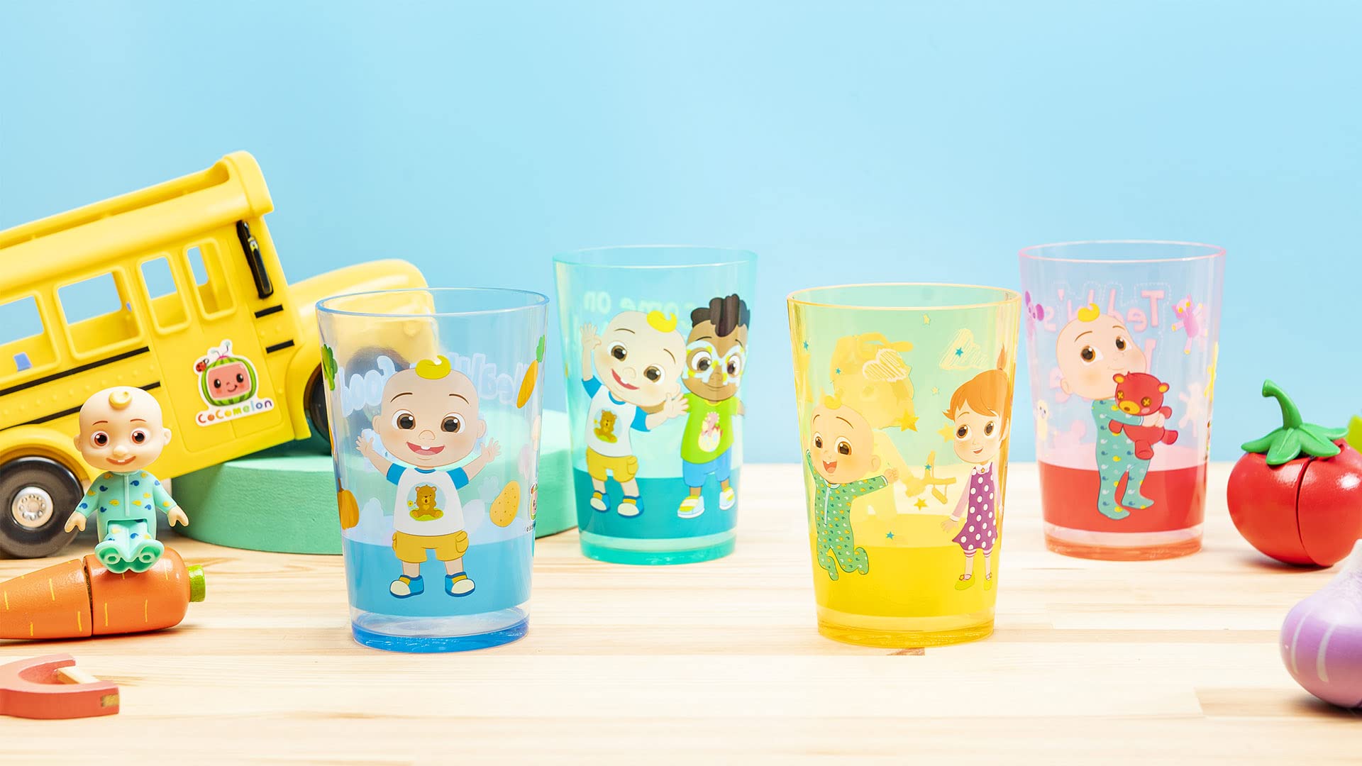Foto 2 | Set De Vasos Para Anidar, Zak Designs, Cocomelon Kids, 430 Ml, Paquete De 4 - Venta Internacional.