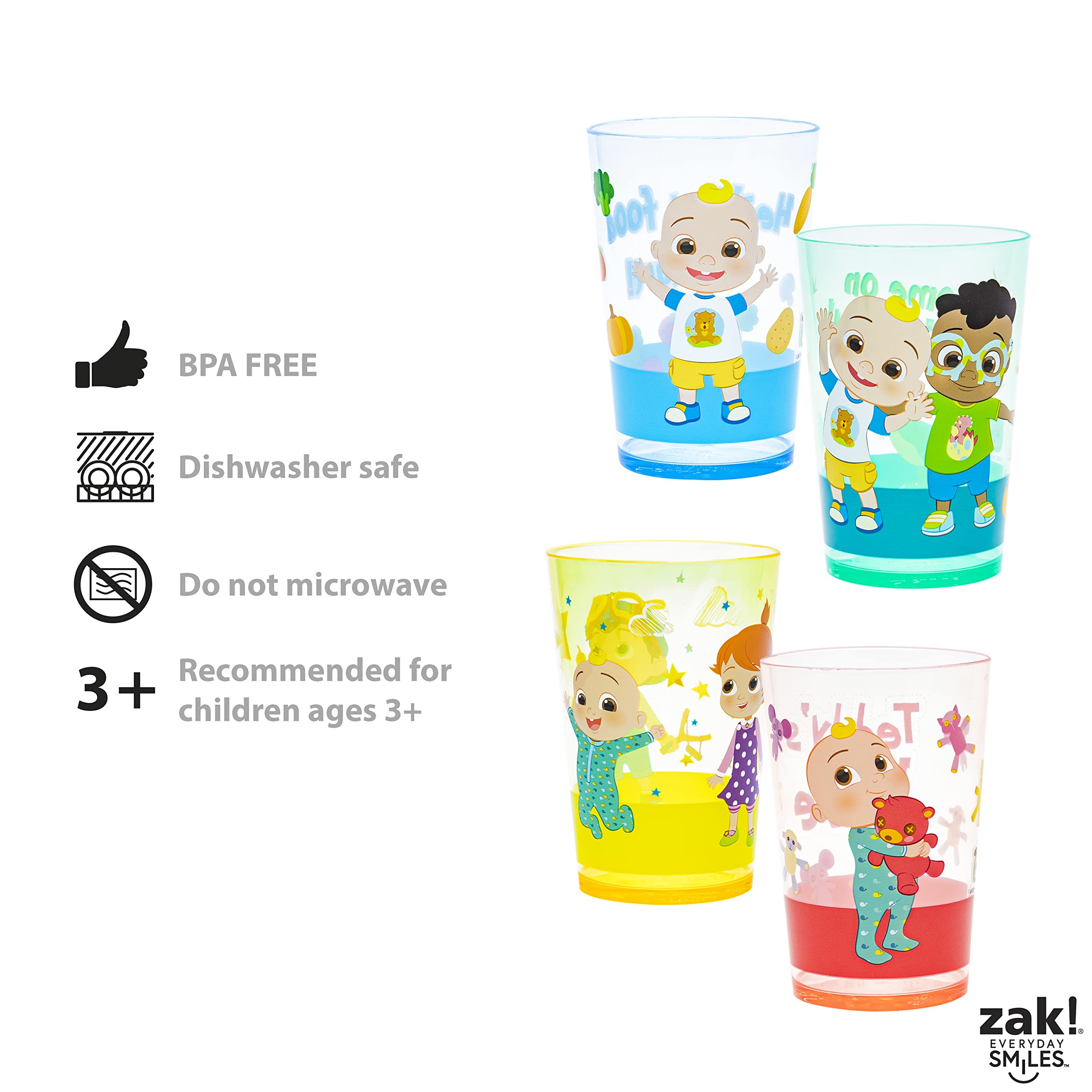 Foto 8 pulgar | Set De Vasos Para Anidar, Zak Designs, Cocomelon Kids, 430 Ml, Paquete De 4 - Venta Internacional.
