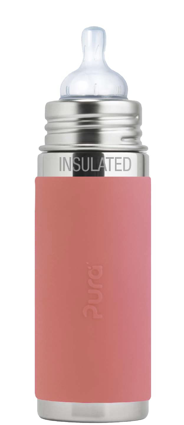 Biberón Aislante Para Bebés Pura Kiki De Acero Inoxidable, 200 Ml - Venta Internacional.