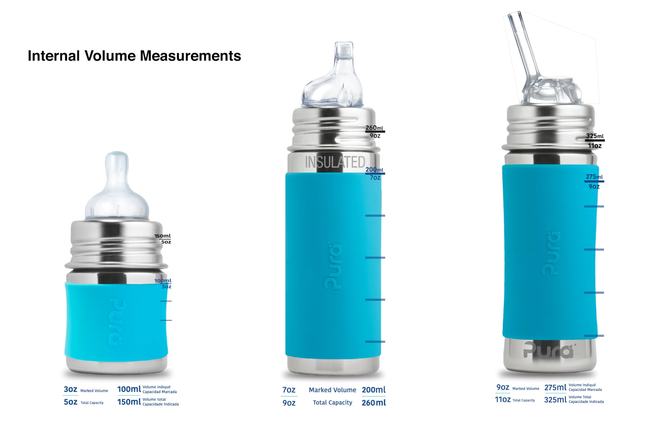 Foto 6 pulgar | Botella De Pajita Pura Kiki De Acero Inoxidable De 325 Ml Con Funda Para Niños - Venta Internacional.