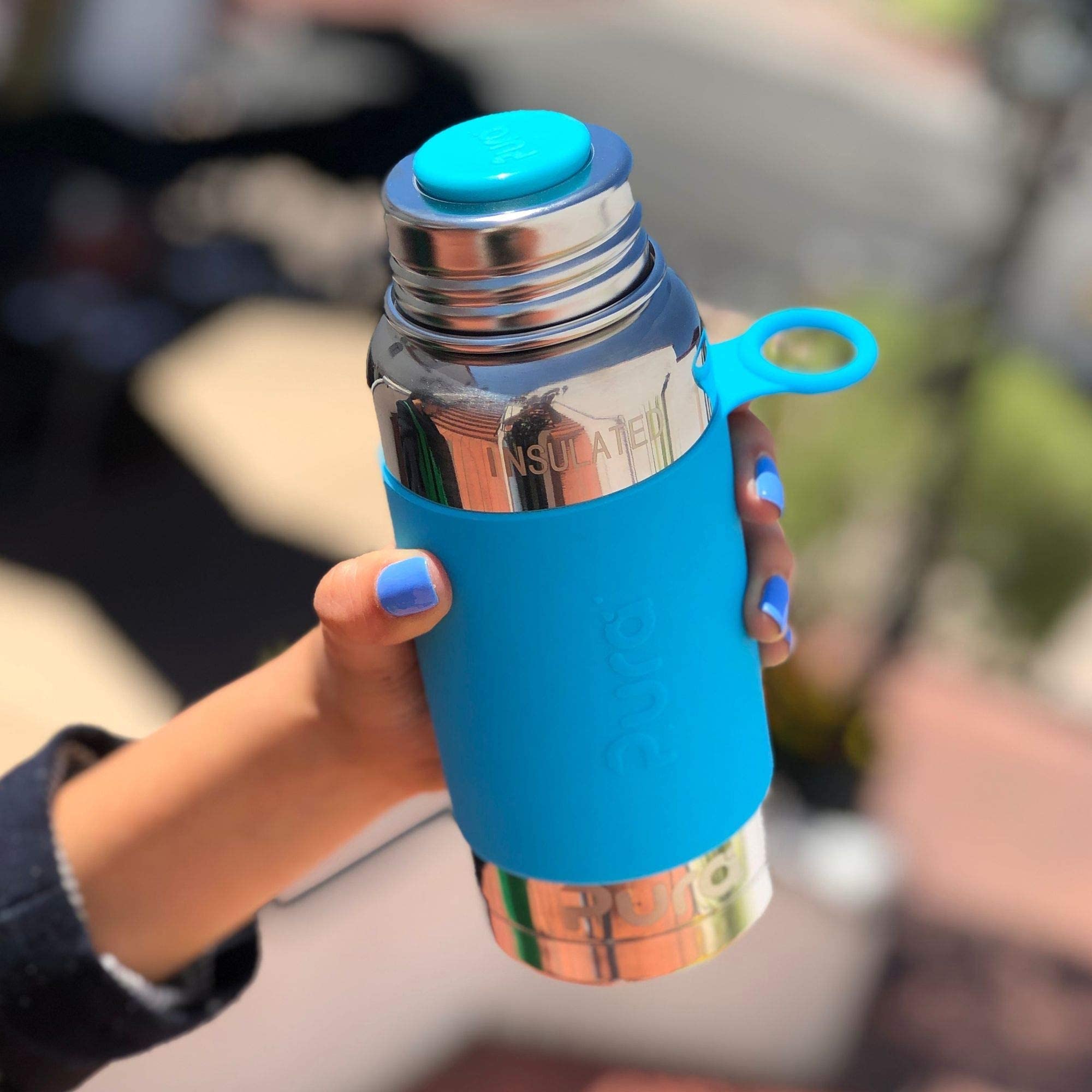 Foto 7 pulgar | Tapa Pura Stainless Universal De Plástico Sin Bpa, Sin Bpa, Aguamarina - Venta Internacional.