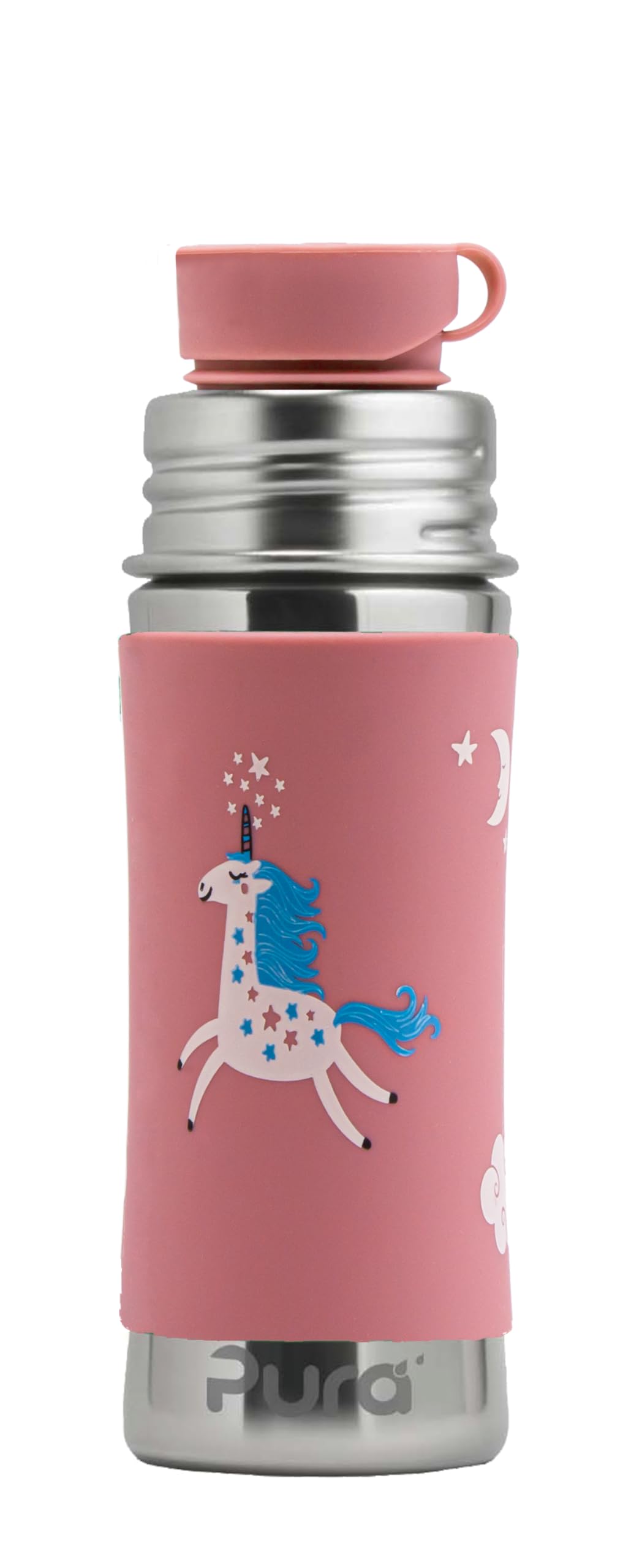 Botella Pura Sport Mini De 325 Ml Con Funda Y Tapa De Silicona Para Niños - Venta Internacional.