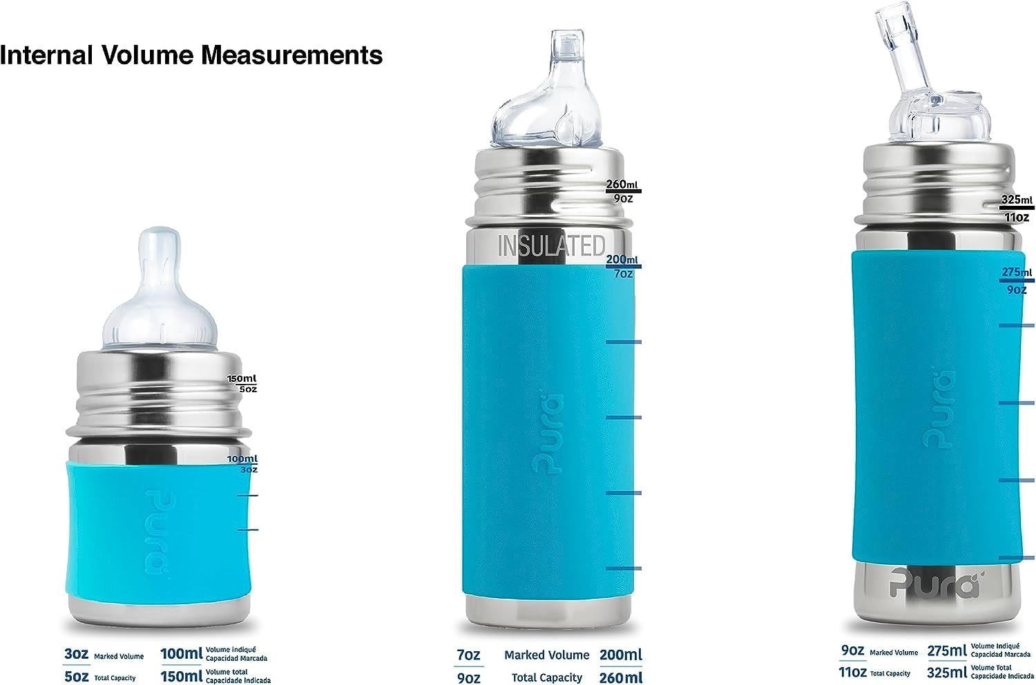 Foto 6 pulgar | Botella Pura Sport Mini De 325 Ml Con Funda Y Tapa De Silicona Para Niños - Venta Internacional.