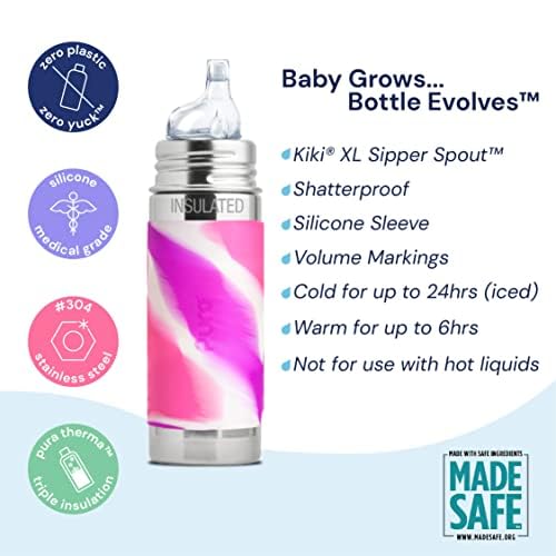 Foto 4 pulgar | Botella Sippy Pura Kiki, Aislante, Acero Inoxidable, 260 Ml, Unicornio - Venta Internacional.