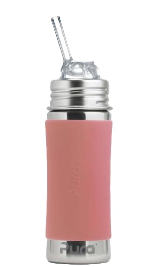 Botella Con Pajita Pura Kiki, 325 Ml, Acero Inoxidable, 100% Libre De Plástico - Venta Internacional.