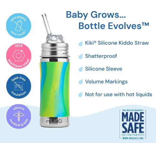 Foto 5 pulgar | Botella Con Pajita Pura Kiki, 325 Ml, Acero Inoxidable, 100% Libre De Plástico - Venta Internacional.
