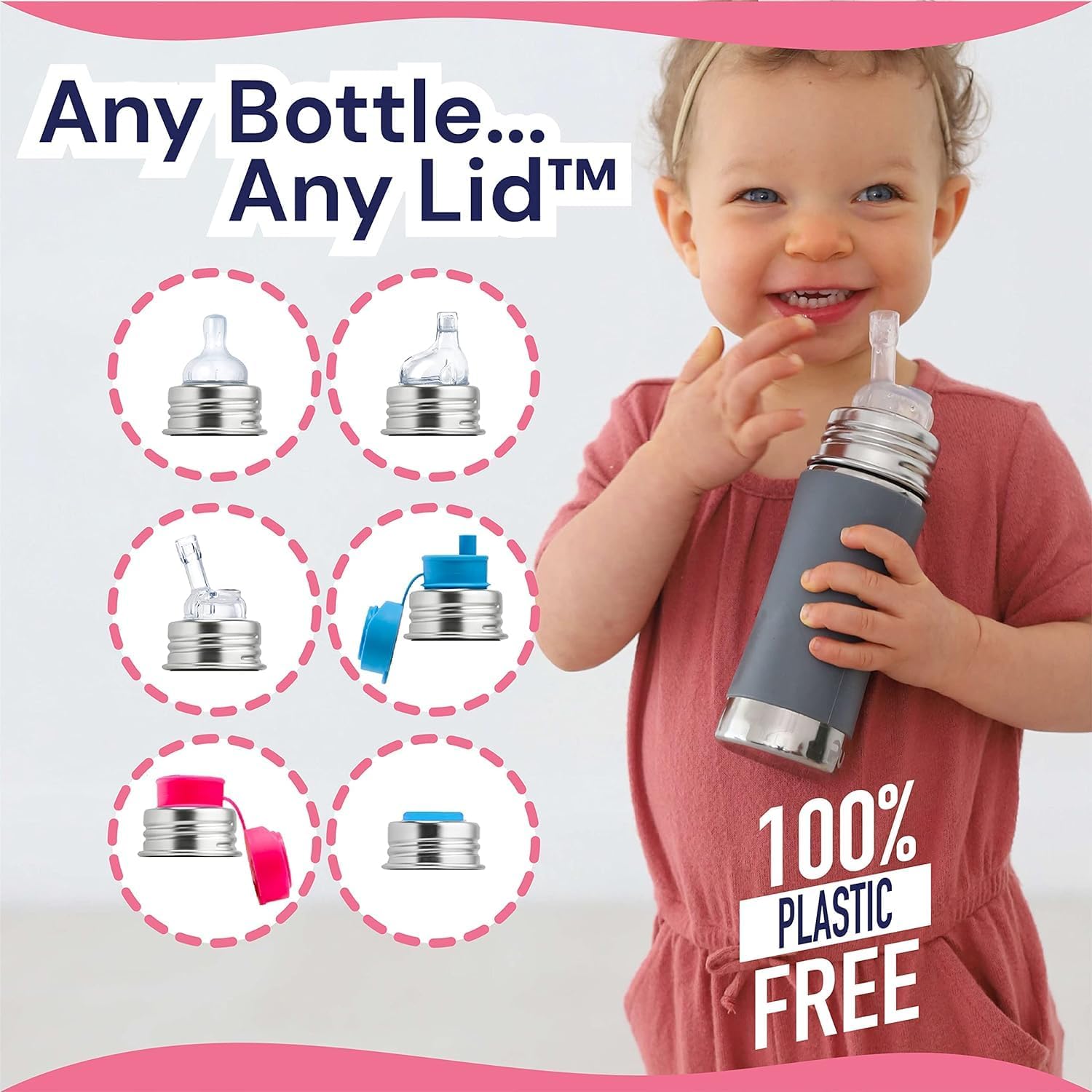 Foto 8 pulgar | Botella Con Pajita Pura Kiki, 325 Ml, Acero Inoxidable, 100% Libre De Plástico - Venta Internacional.