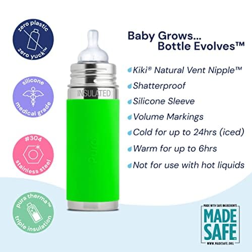 Foto 4 pulgar | Biberón Aislante Para Bebés Pura Kiki De Acero Inoxidable, 200 Ml - Venta Internacional.