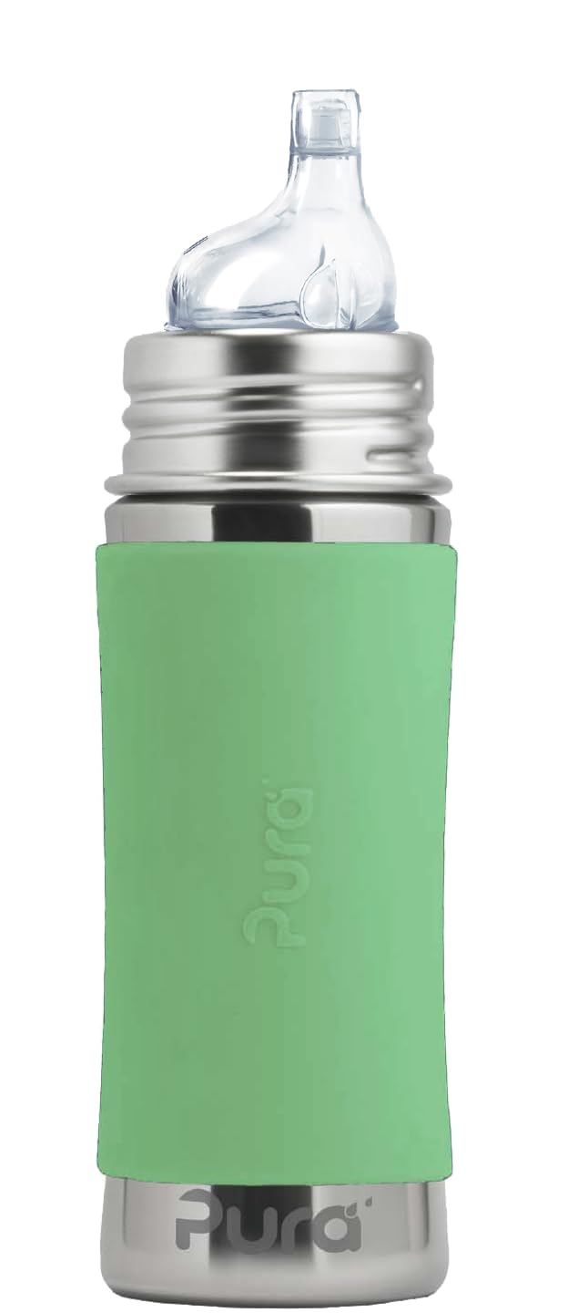 Foto 2 pulgar | Botella Sippy Cup Pura Kiki De Acero Inoxidable De 325 Ml Con Funda - Venta Internacional.