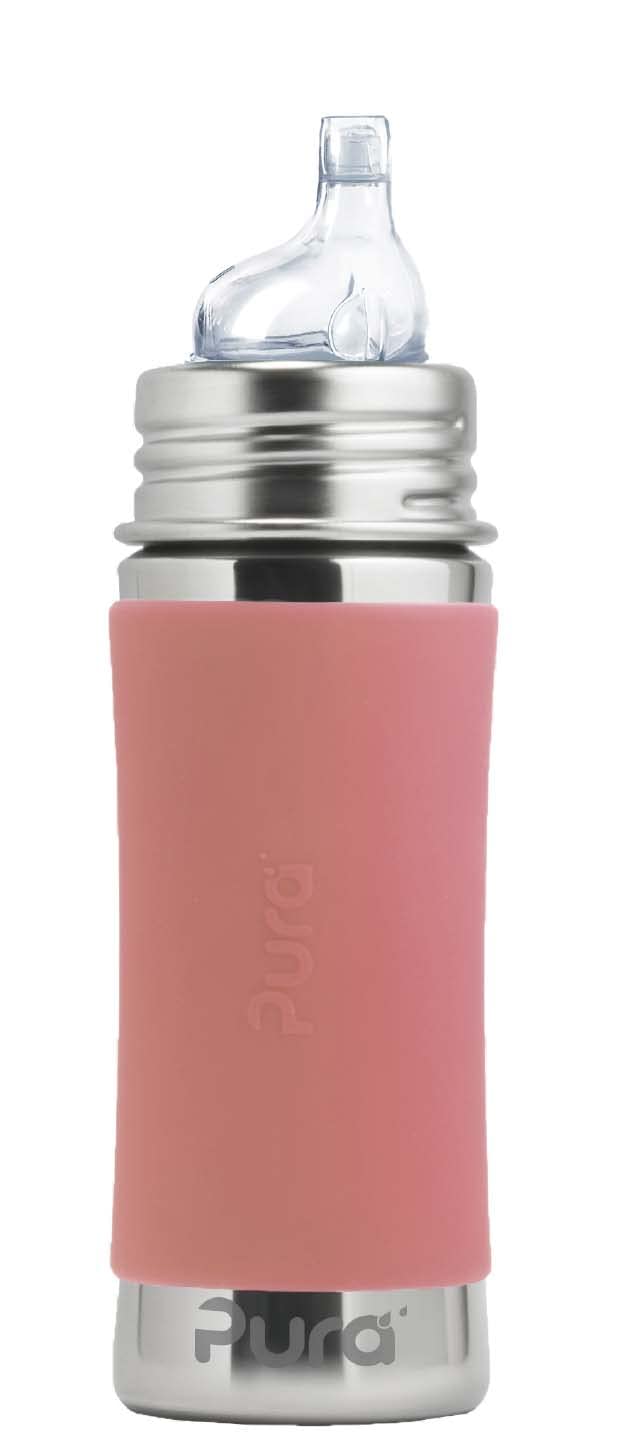 Botella Sippy Cup Pura Kiki De Acero Inoxidable De 325 Ml Con Funda - Venta Internacional.