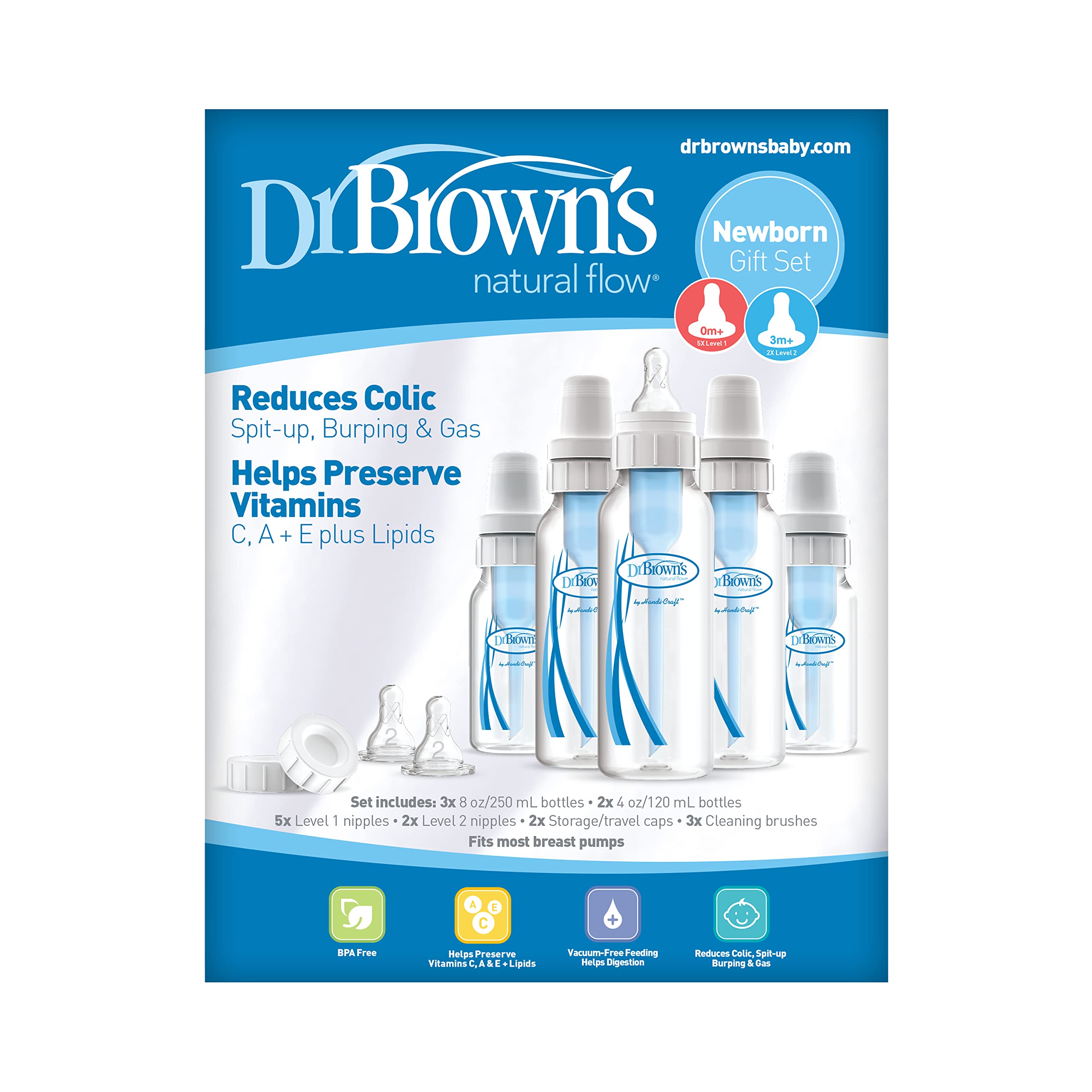 Foto 2 | Set De Biberones Dr. Brown's Natural Flow Anti-colic 0m+ - Venta Internacional.