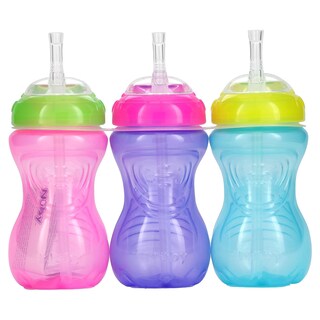 Foto 3 | Cup Nuby Clik-it Flexstraw, 300 Ml, Más De 12 Meses, Para Niñas, Paquete De 3 - Venta Internacional.