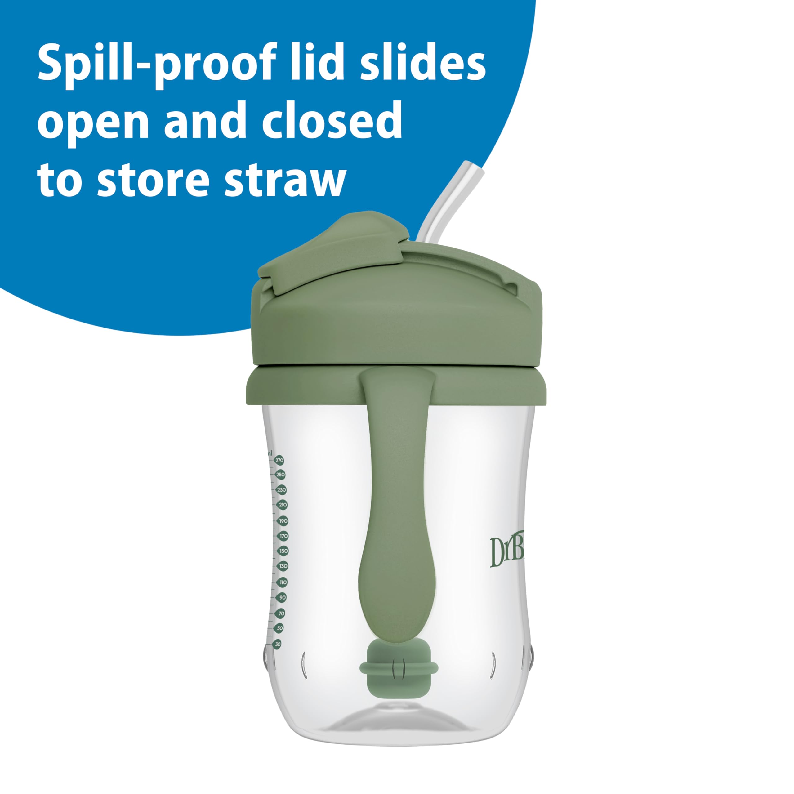 Foto 5 pulgar | Straw Cup Dr. Brown's Milestones Baby's First 270 Ml Olive 6m+ - Venta Internacional.