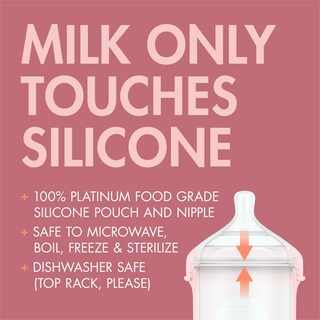 Foto 4 | Bolsa De Silicona Reutilizable Para Biberones Boon Nursh, 240 Ml, 3-6 M - Venta Internacional.