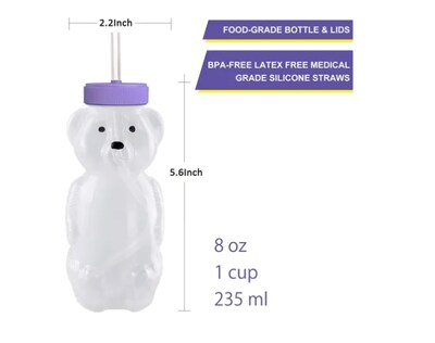 Foto 3 | Vaso Entrenador Bebida Xtellar Oso Kit Con Popotes Y Cepillo 9 pz