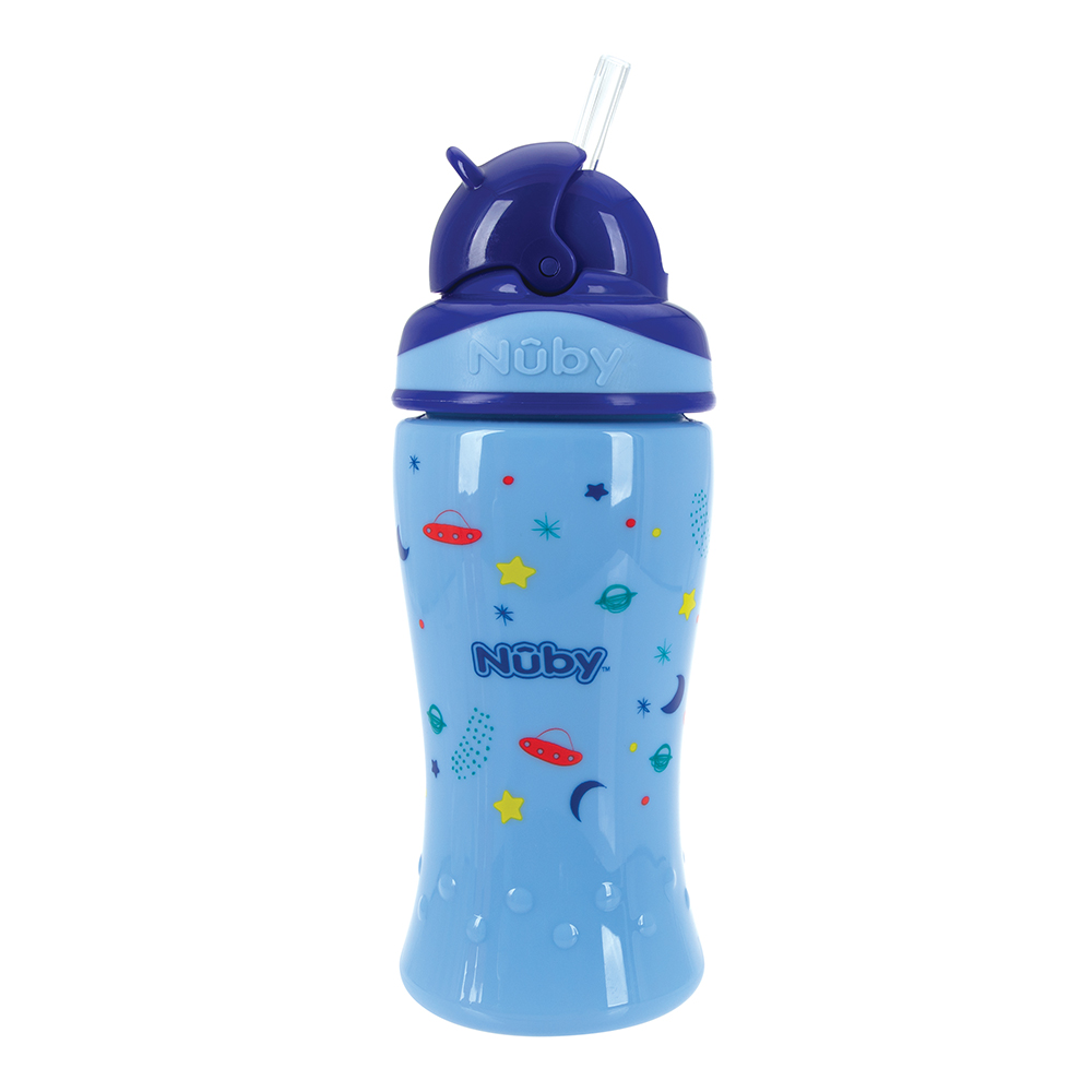 Foto 2 pulgar | Vaso Entrenador Para Bebé Con Popote De Silicón Azul 12 Onzas Nuby1357az