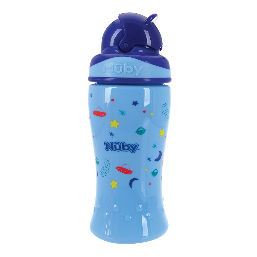 Foto 3 pulgar | Vaso Entrenador Para Bebé Con Popote De Silicón Azul 12 Onzas Nuby1357az