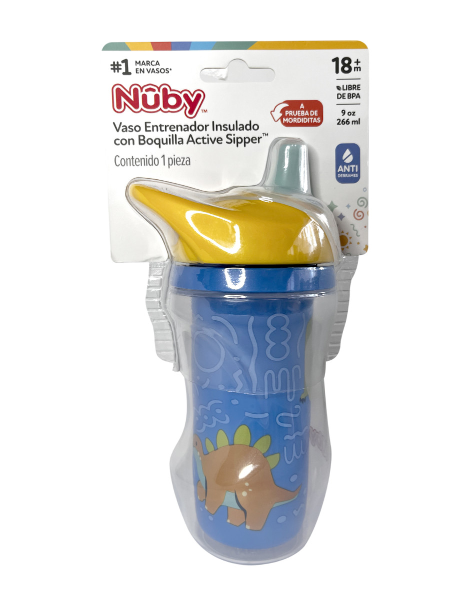 Foto 2 pulgar | Vaso Entrenador Para Bebé Insulado Azul 9 Onzas Nuby10895az