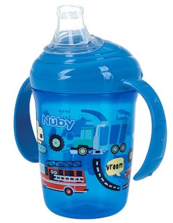 Foto 2 | Taza Entrenadora Para Bebé Con Silicón Antiderrames Azul 8 Onzas Nuby1356az