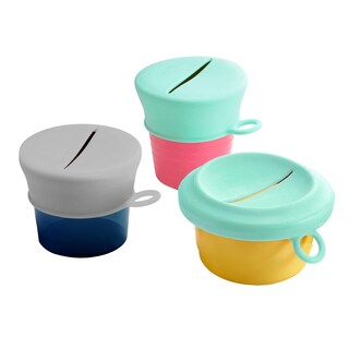 Foto 3 | Recipientes Para Aperitivos Boon Snug Para Niños Pequeños Con Tapas Y 2 Tazas Color Rosa Y Azul - Venta Internacional.