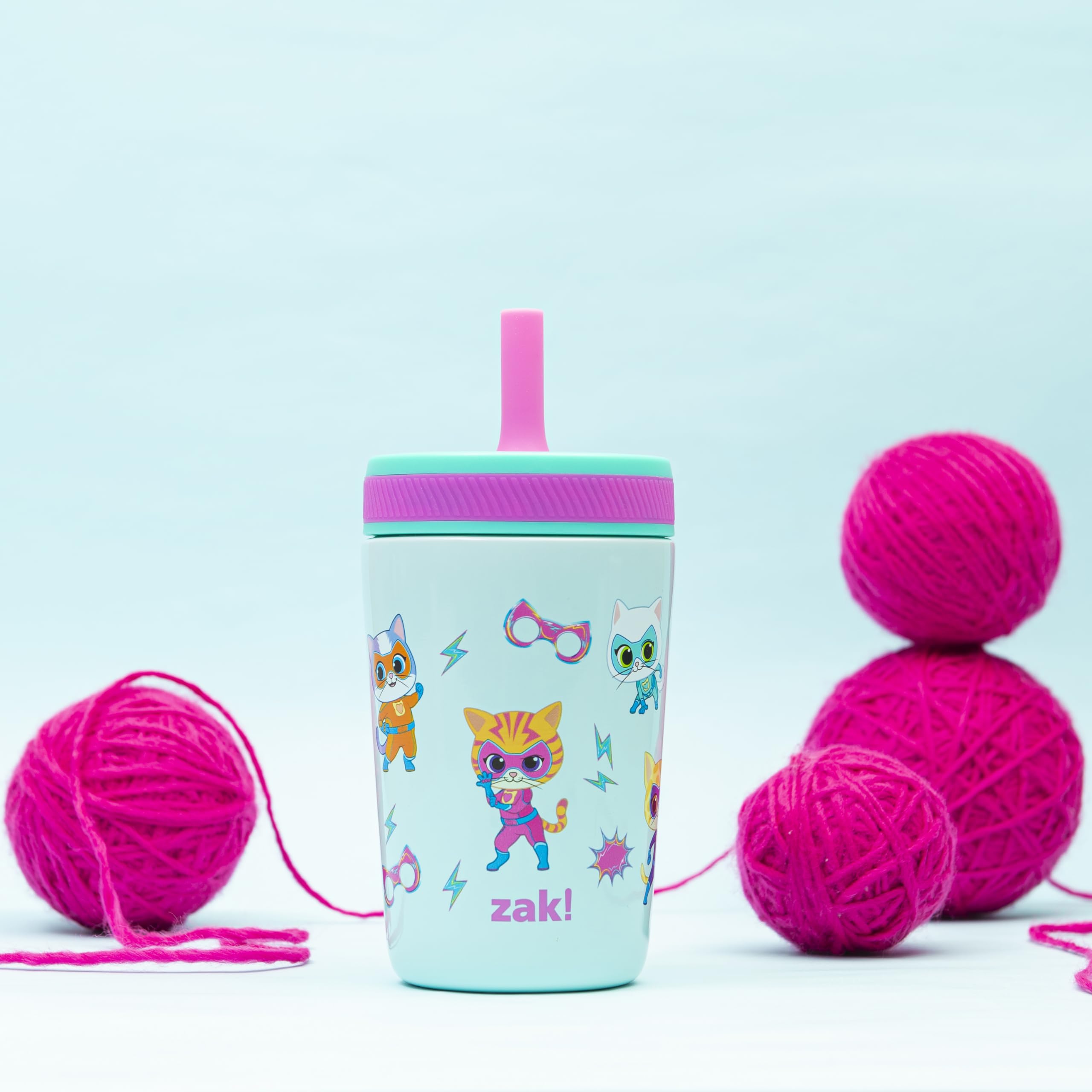 Foto 4 pulgar | Vaso Para Niños Pequeños Zak Designs Superkitties Kelso  350 Ml  Acero Inoxidable - Venta Internacional.