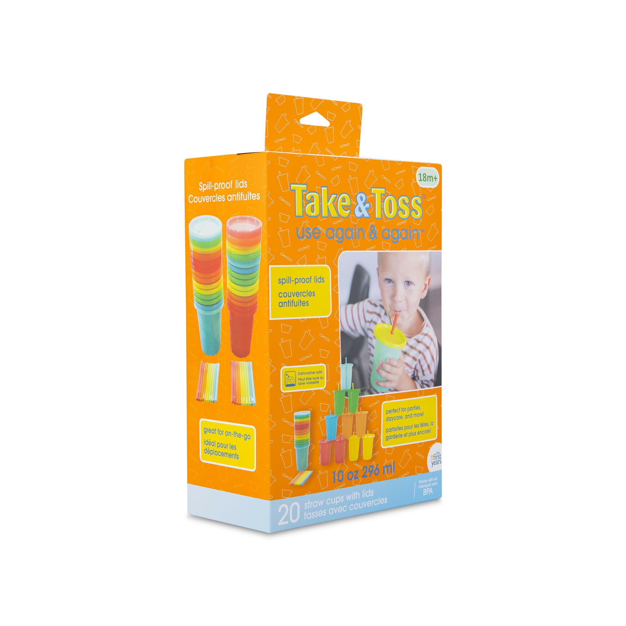 Foto 6 | Vasos Para Sorber The First Years Take & Toss  300 Ml  20 Unidades - Venta Internacional.