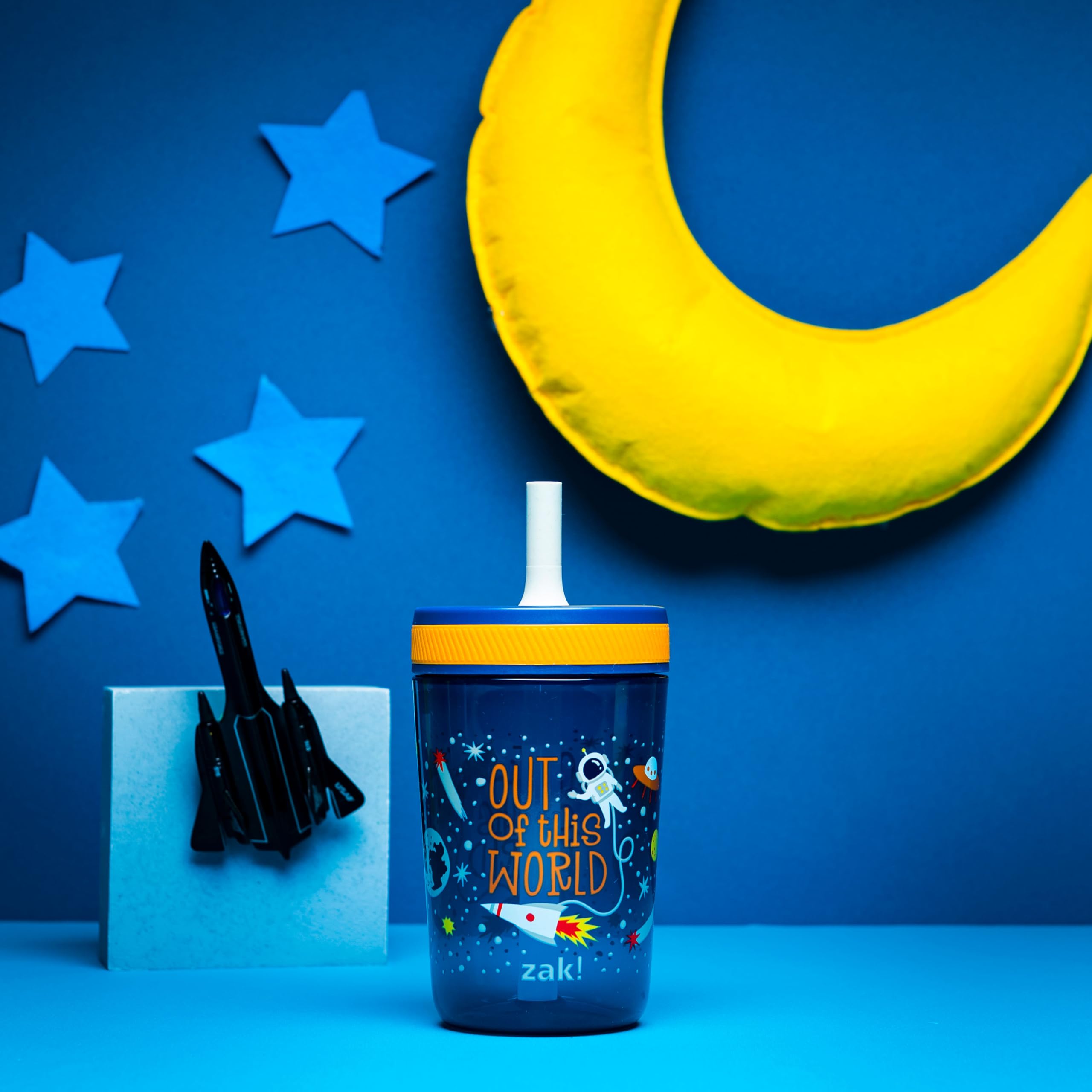 Foto 2 | Juego De Vasos Kelso De Zak Designs  450 Ml  A Prueba De Fugas Con Pajita Para Niños - Venta Internacional.