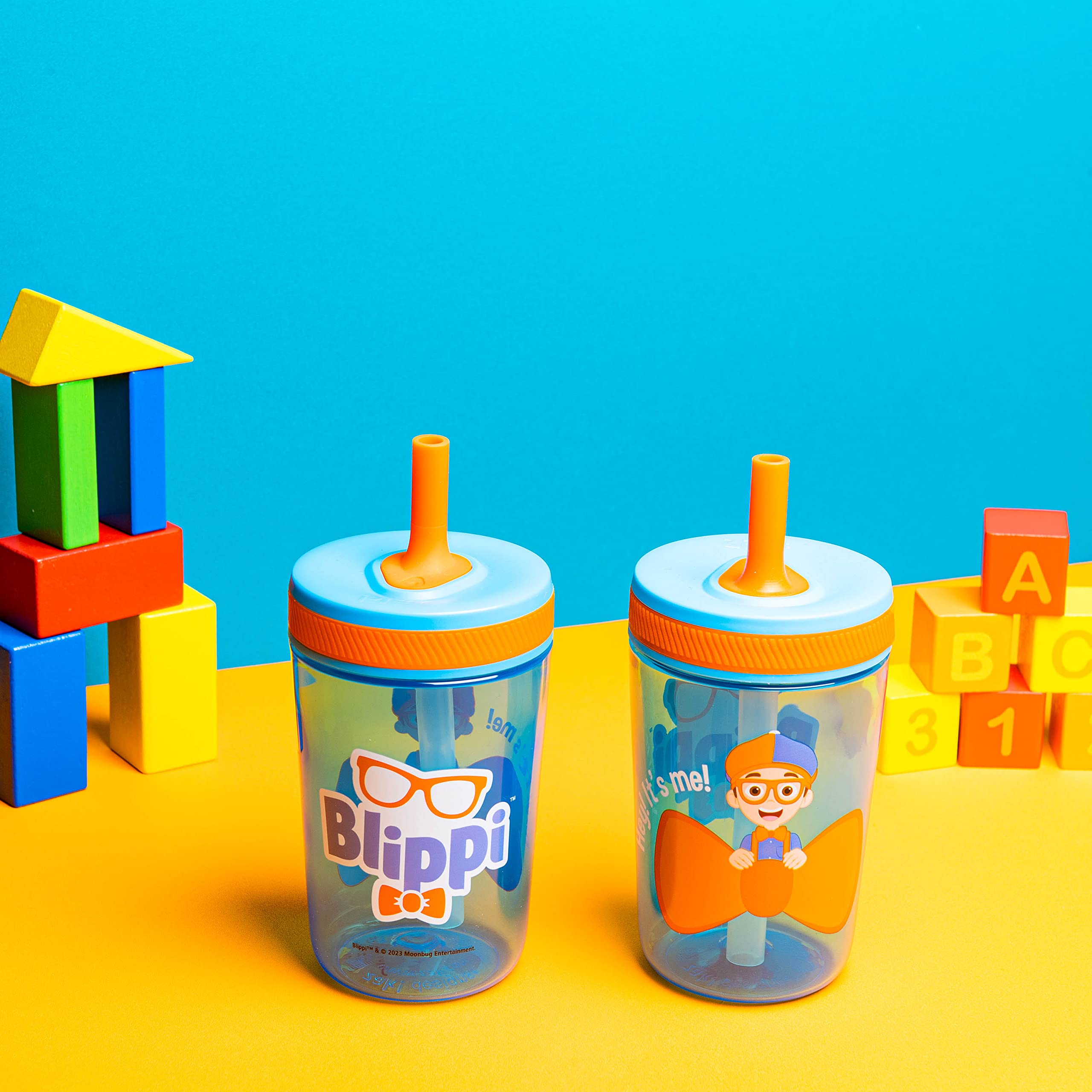 Foto 2 | Vaso Zak Designs Blippi Kelso Para Niños Pequeños  450 Ml  Paquete De 2 - Venta Internacional.