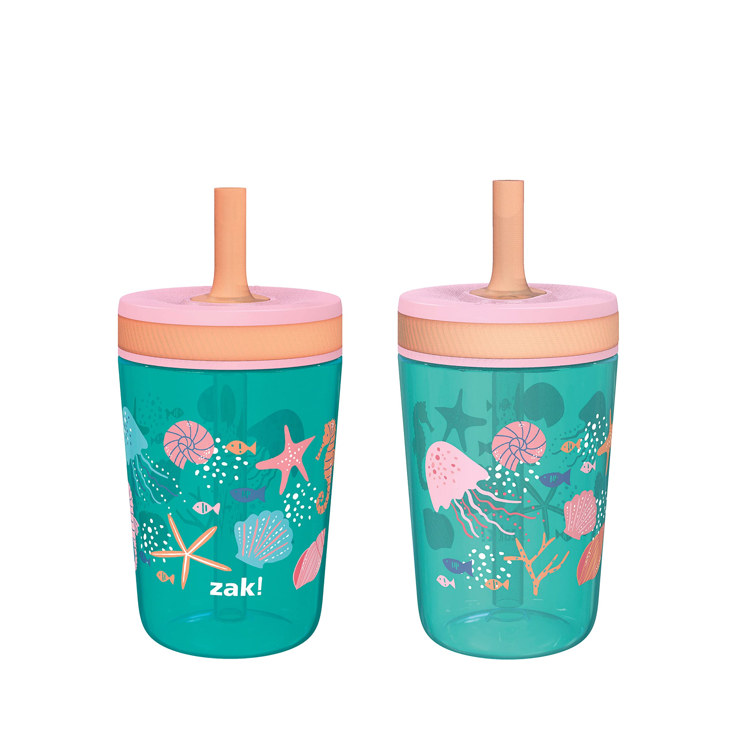 Foto 2 pulgar | Set De Vasos Kelso De Zak Designs  450 Ml (conchas) Con Pajita Para Niños - Venta Internacional.