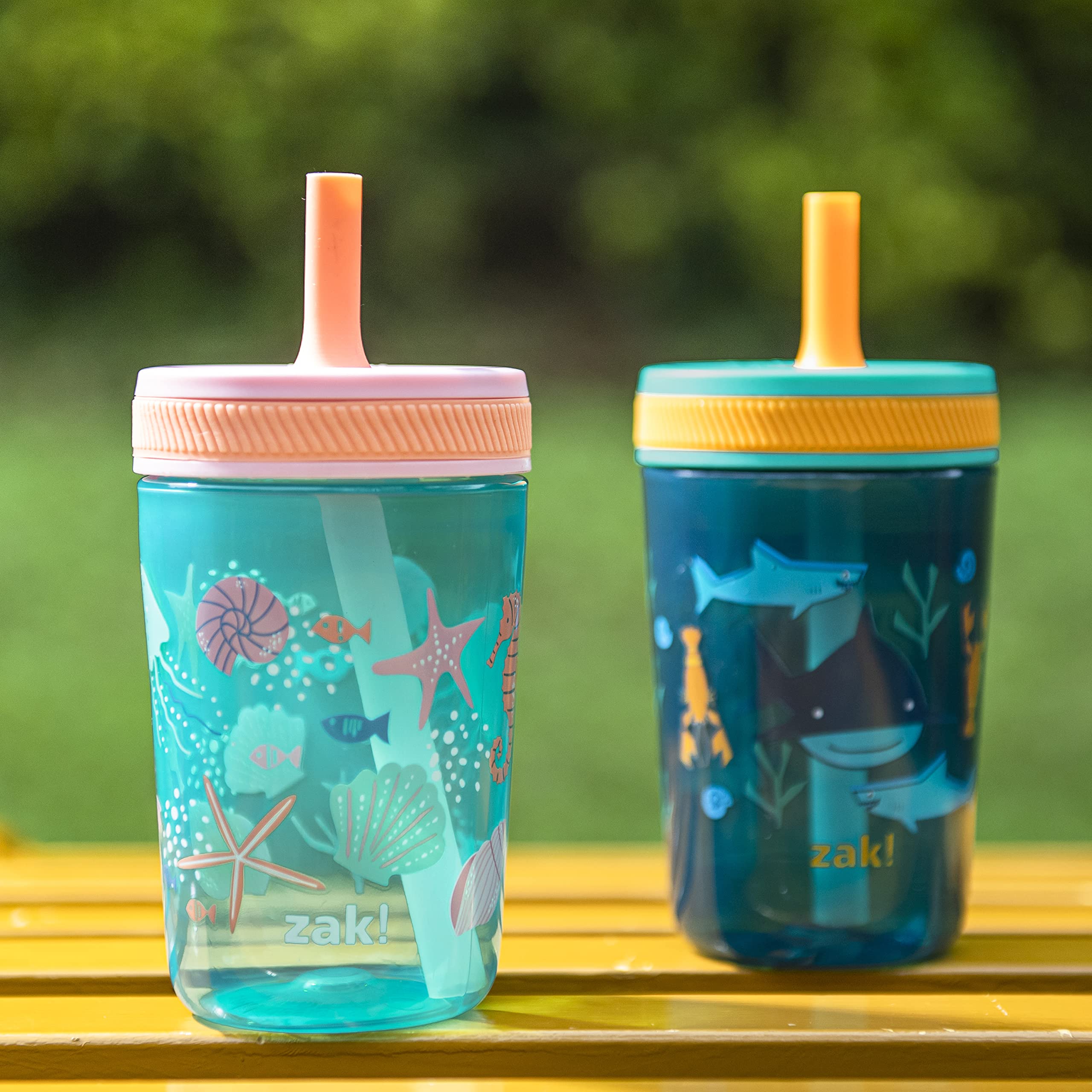 Foto 4 pulgar | Set De Vasos Kelso De Zak Designs  450 Ml (conchas) Con Pajita Para Niños - Venta Internacional.