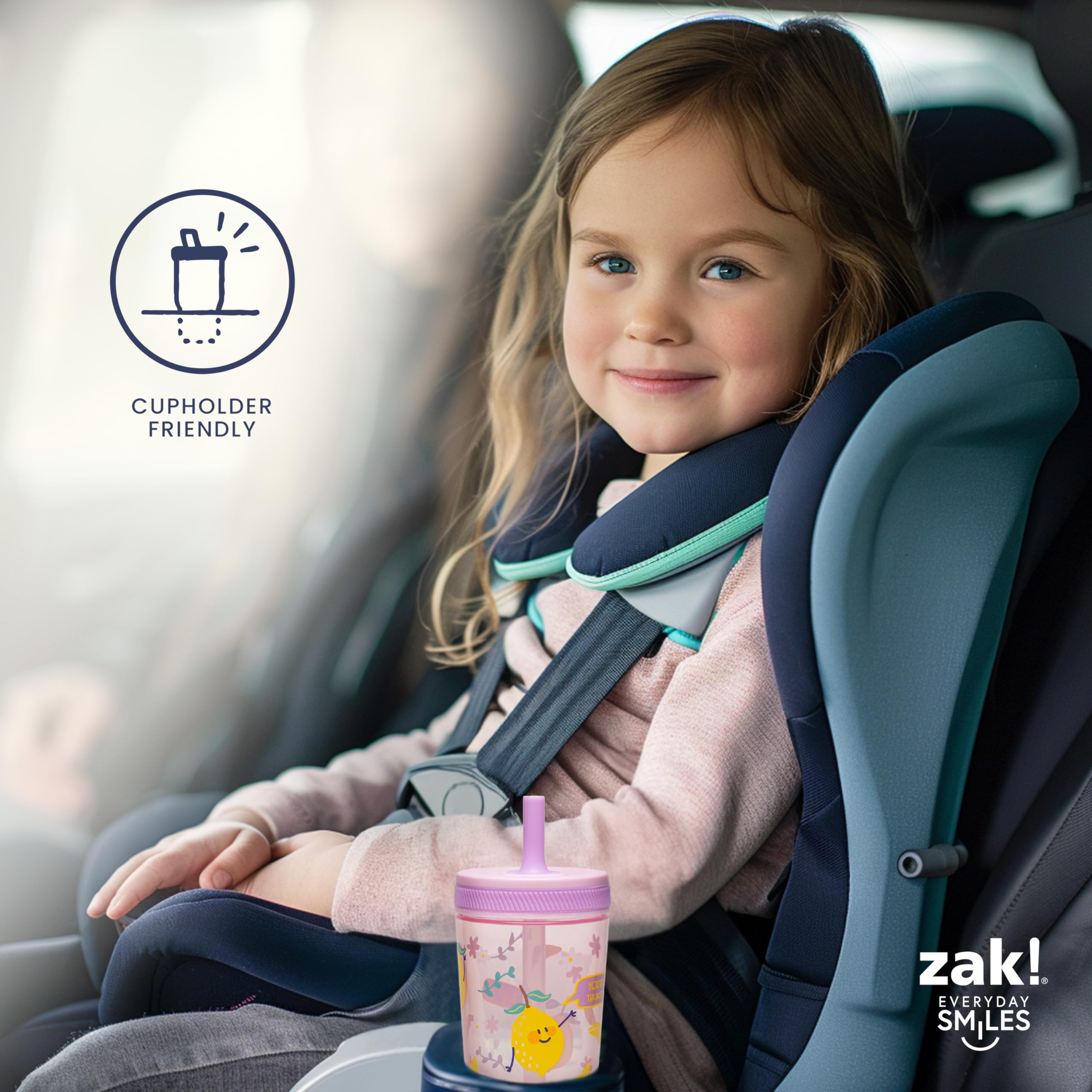 Foto 7 | Set De Vasos Kelso De Zak Designs  450 Ml (conchas) Con Pajita Para Niños - Venta Internacional.
