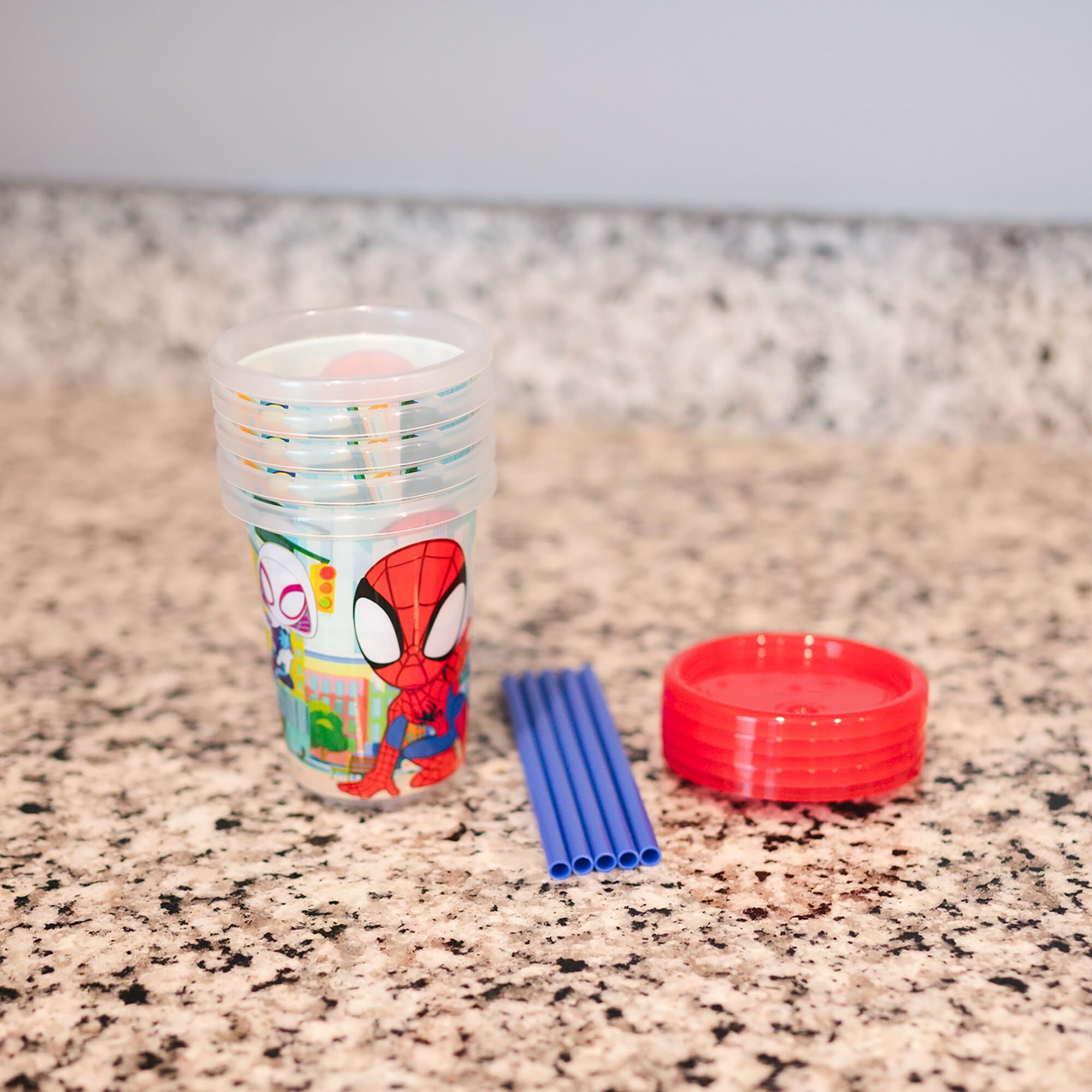 Foto 6 | Vasos Con Pajita Para Niños Pequeños The First Years Spidey  10 Onzas  10 Unidades - Venta Internacional.
