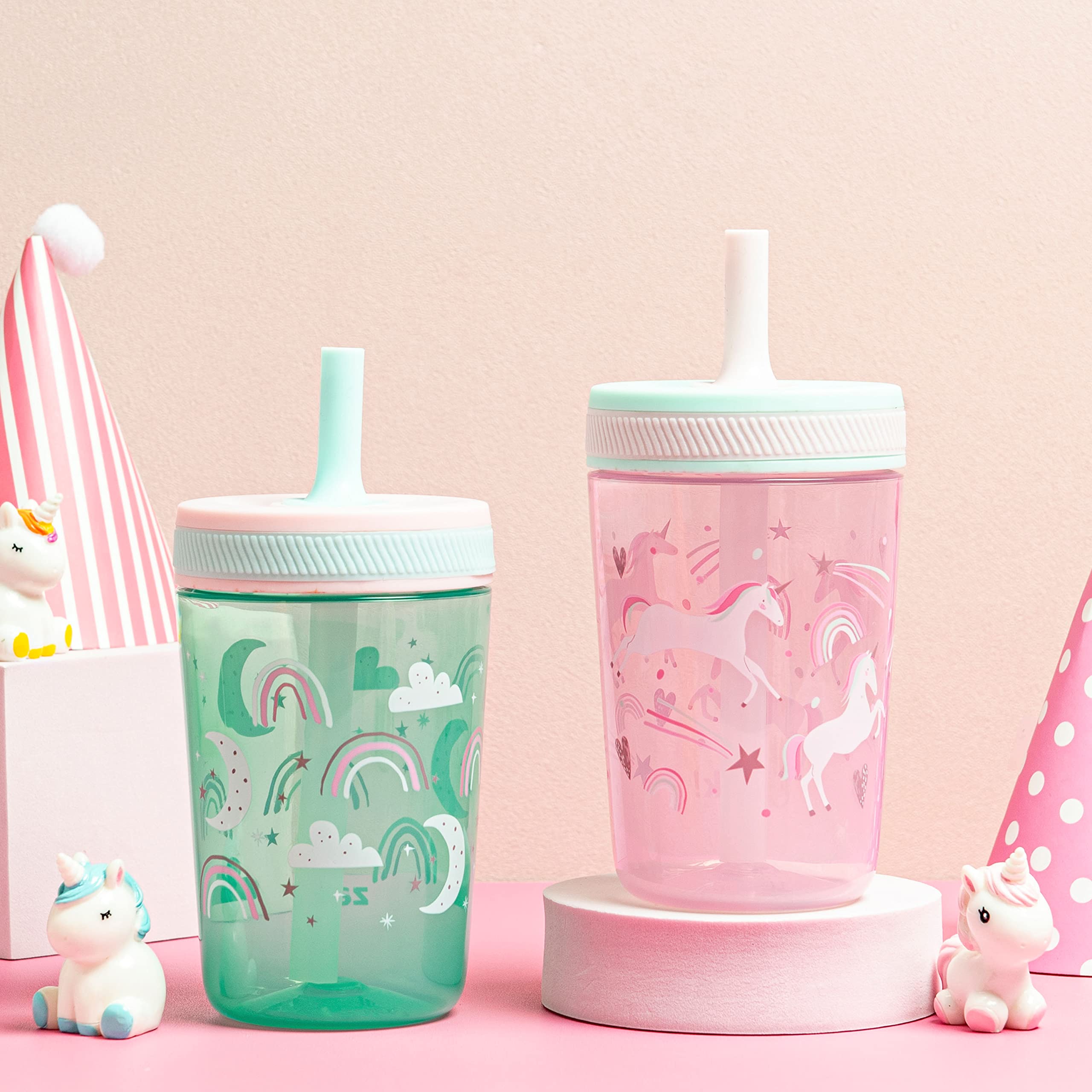 Foto 2 | Vaso Kelso Toddler De Zak Designs  450 Ml  Paquete De 2 Con Pajita - Venta Internacional.