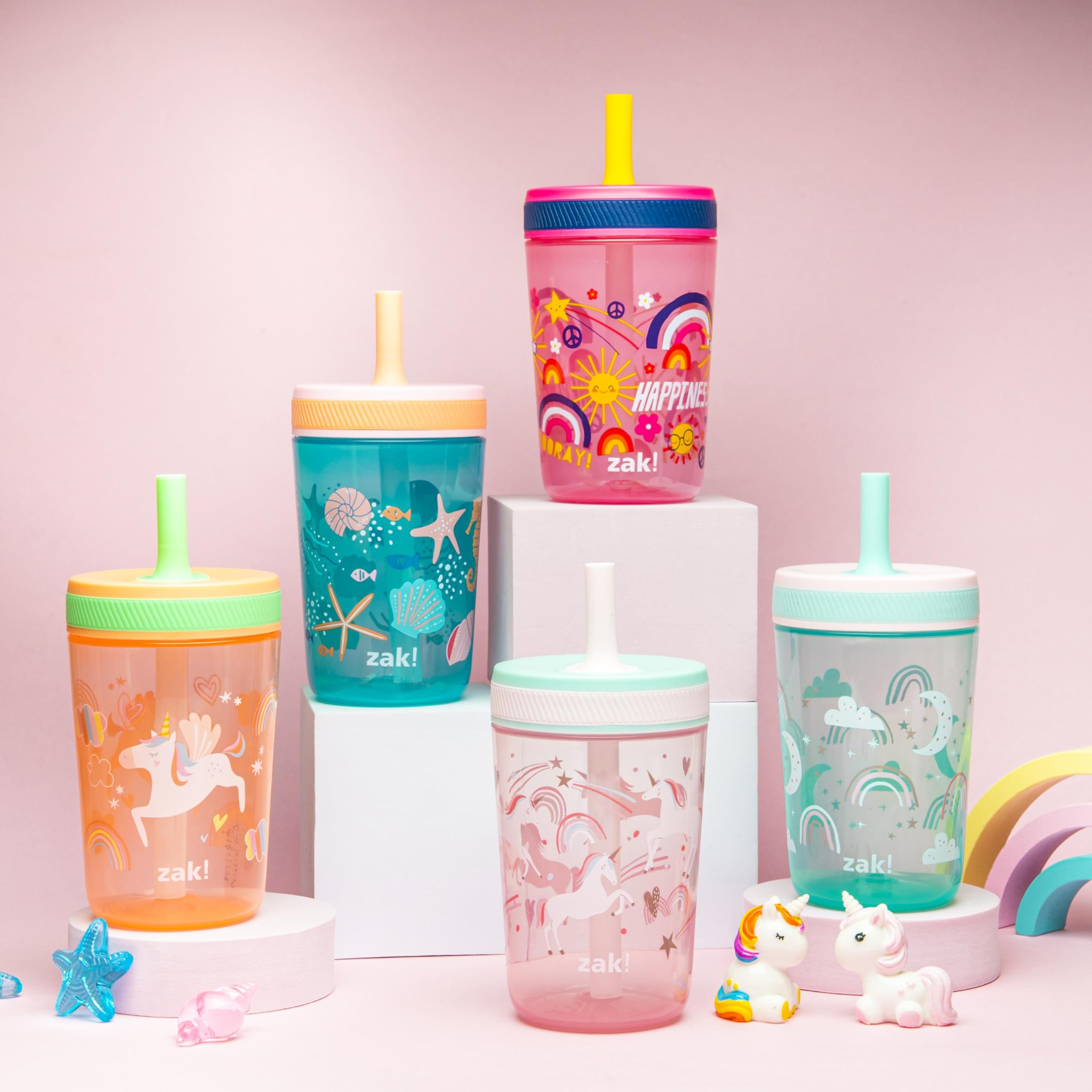 Foto 3 | Vaso Kelso Toddler De Zak Designs  450 Ml  Paquete De 2 Con Pajita - Venta Internacional.