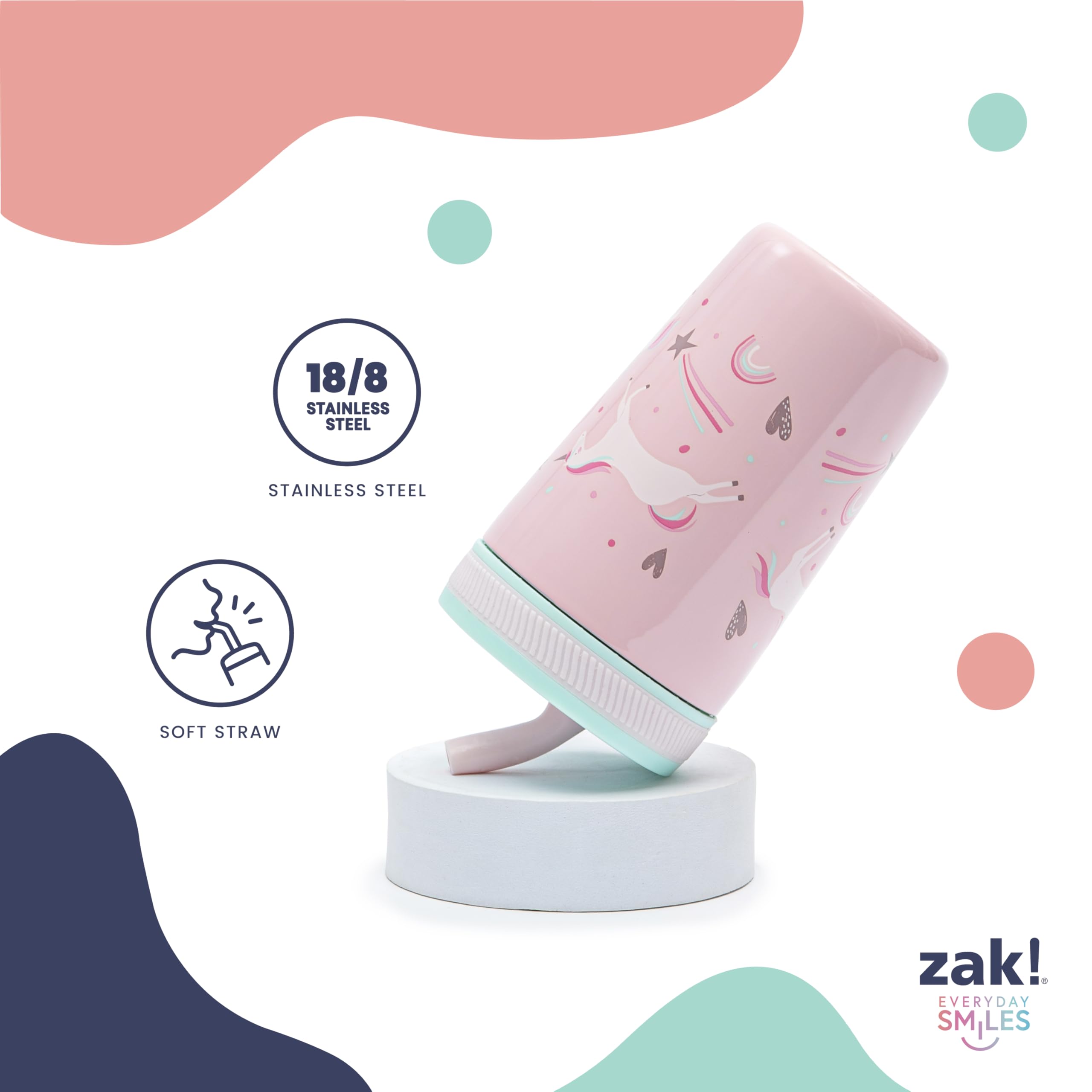 Foto 6 pulgar | Vaso Para Niños Pequeños Zak Designs Kelso  350 Ml  Acero Inoxidable - Venta Internacional.