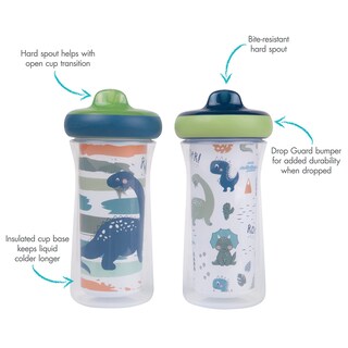 Foto 2 | Vasos Para Sorber The First Years Con Aislamiento De Dinosaurios 270 Ml Paquete De 2 - Venta Internacional.