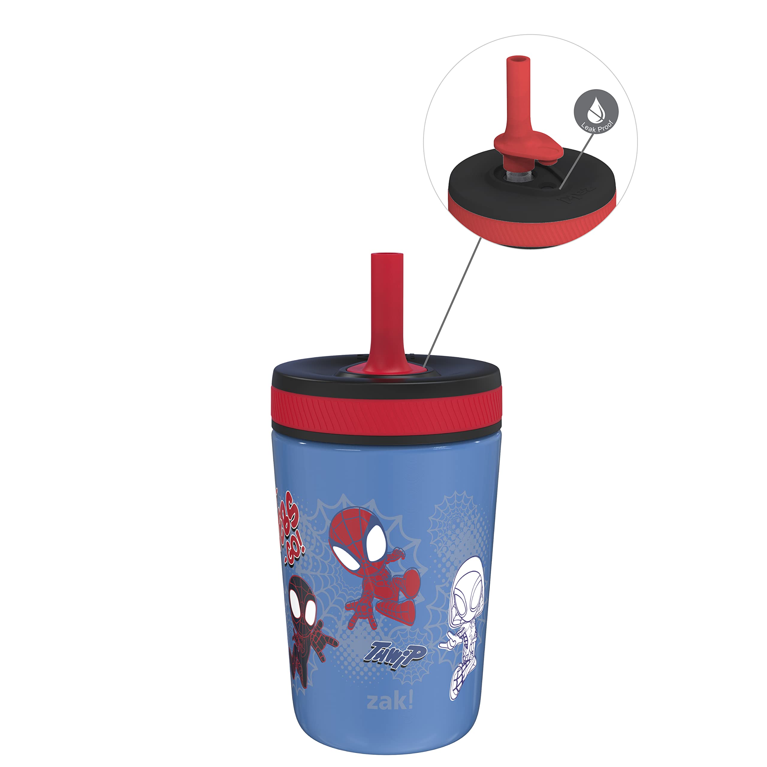 Foto 2 pulgar | Vaso Para Sorber Zak Designs Marvel Spider-man Kelso  350 Ml  Inoxidable - Venta Internacional.