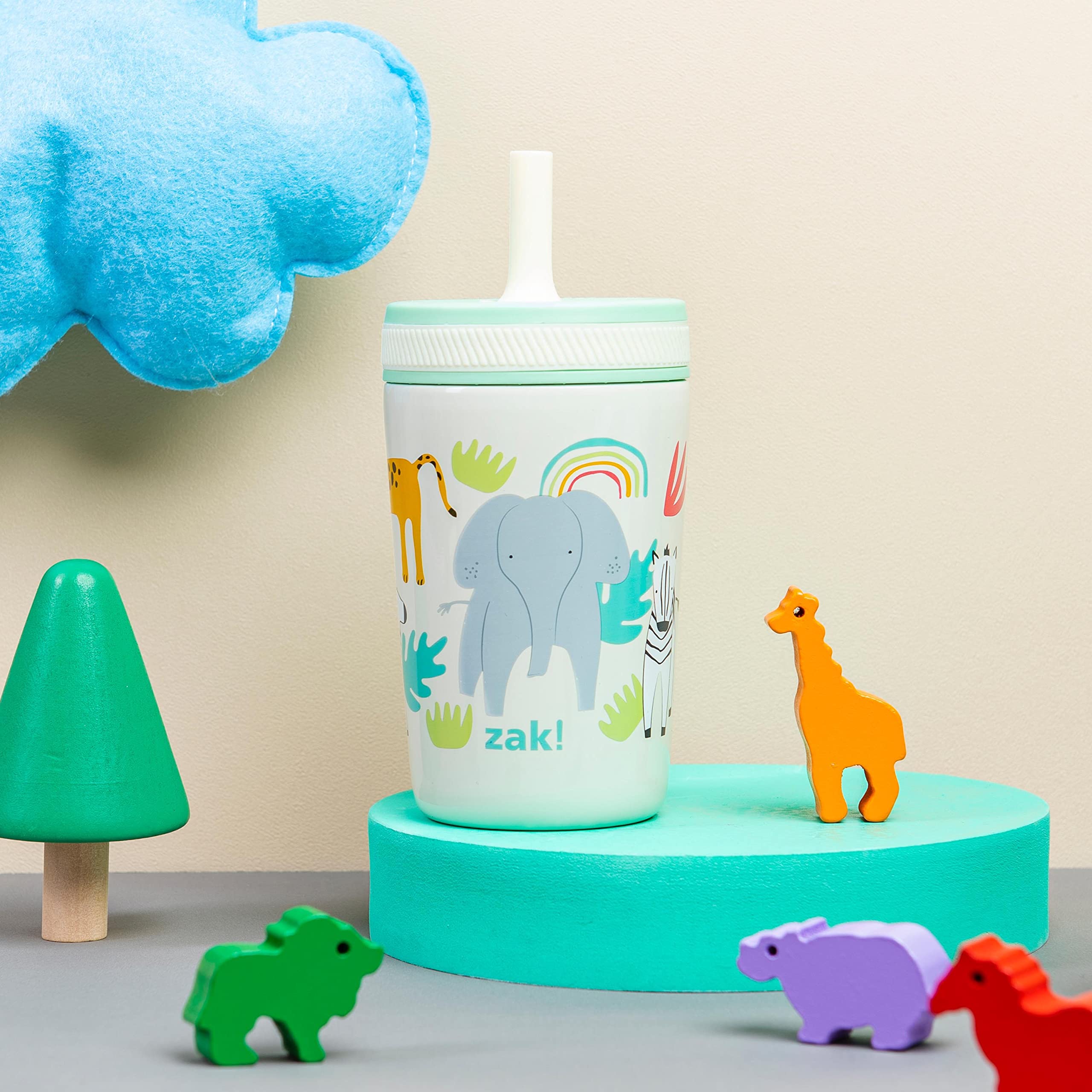 Foto 2 | Sippy Cup Zak Designs Kelso De 350 Ml Con Aislamiento Al Vacío  Diseño Safari - Venta Internacional.