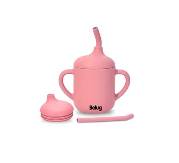 Foto 4 | 2 Pzs Vaso Silicón Suave Niños Con Popote Aprendizaje Libre Bpa Rosa Y Azul