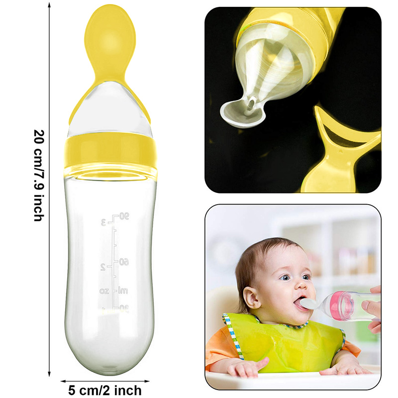 Foto 3 pulgar | Cuchara para Papilla De Bebes Aleissi 700867 de Silicón color Amarillo