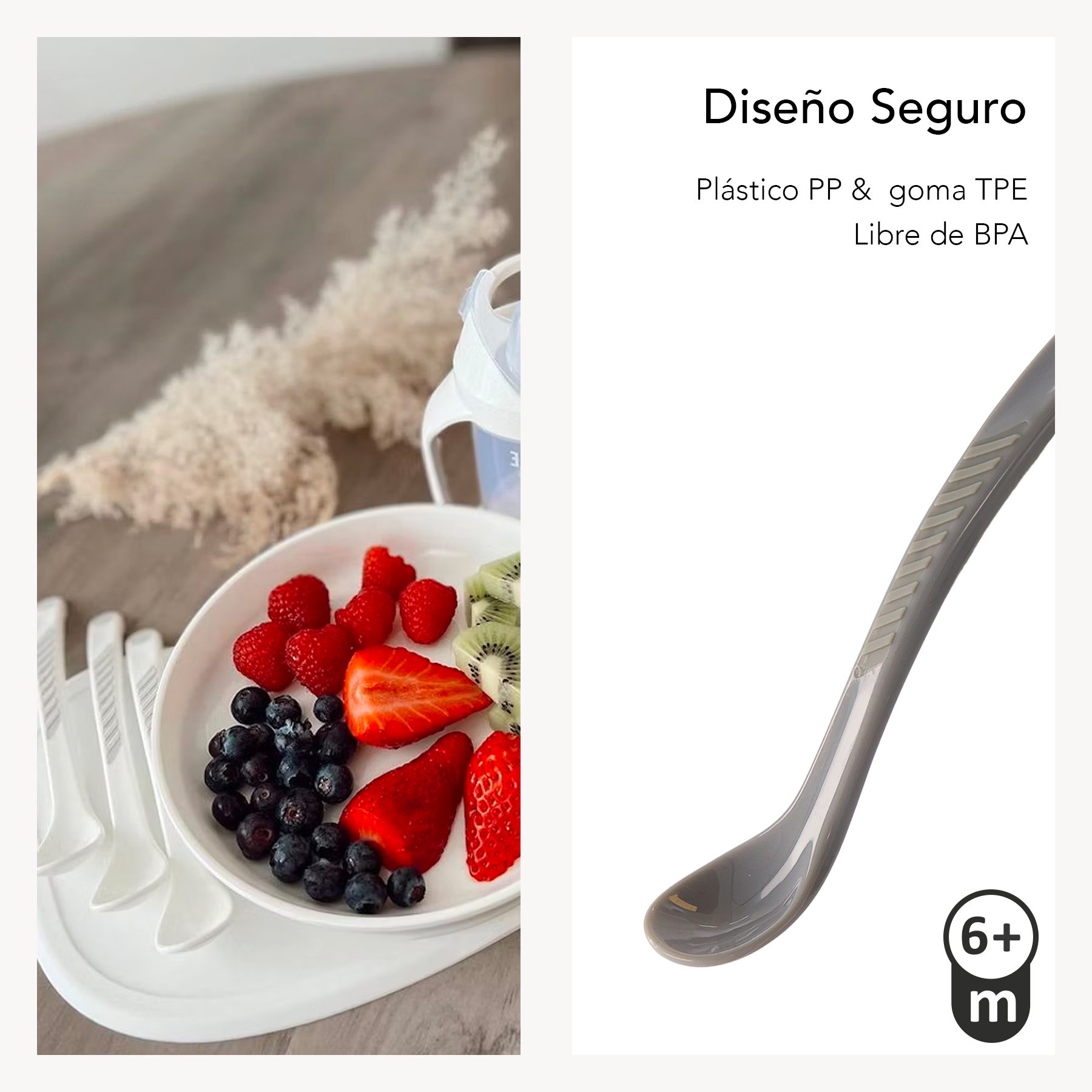 Foto 4 pulgar | Set 3 Cucharas Alimentación Twistshake Bebé 6m+ Ergonómicas Color Gris